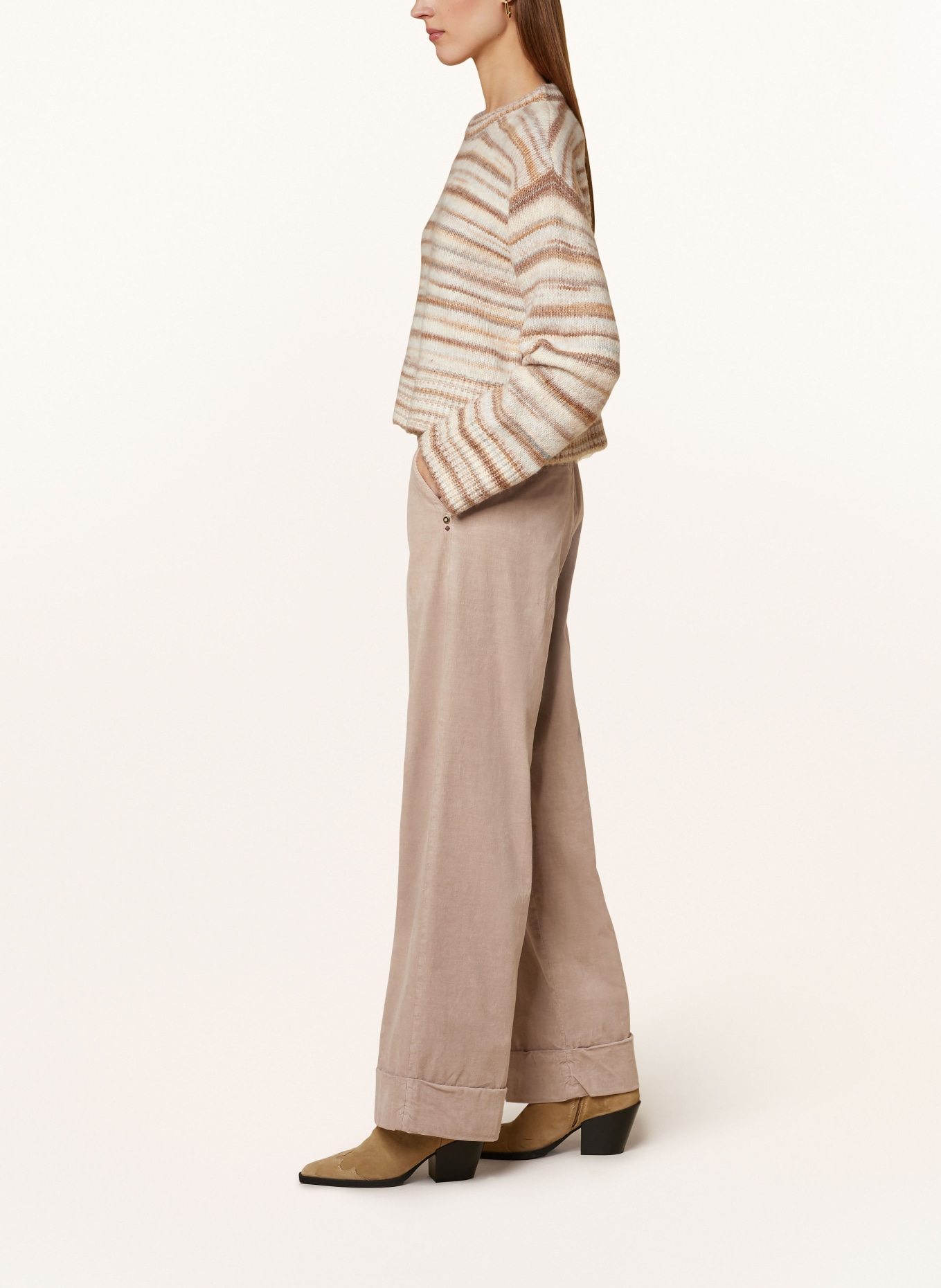 MASON'S Wide leg trousers NEW YORK, Color: BEIGE (Image 4)