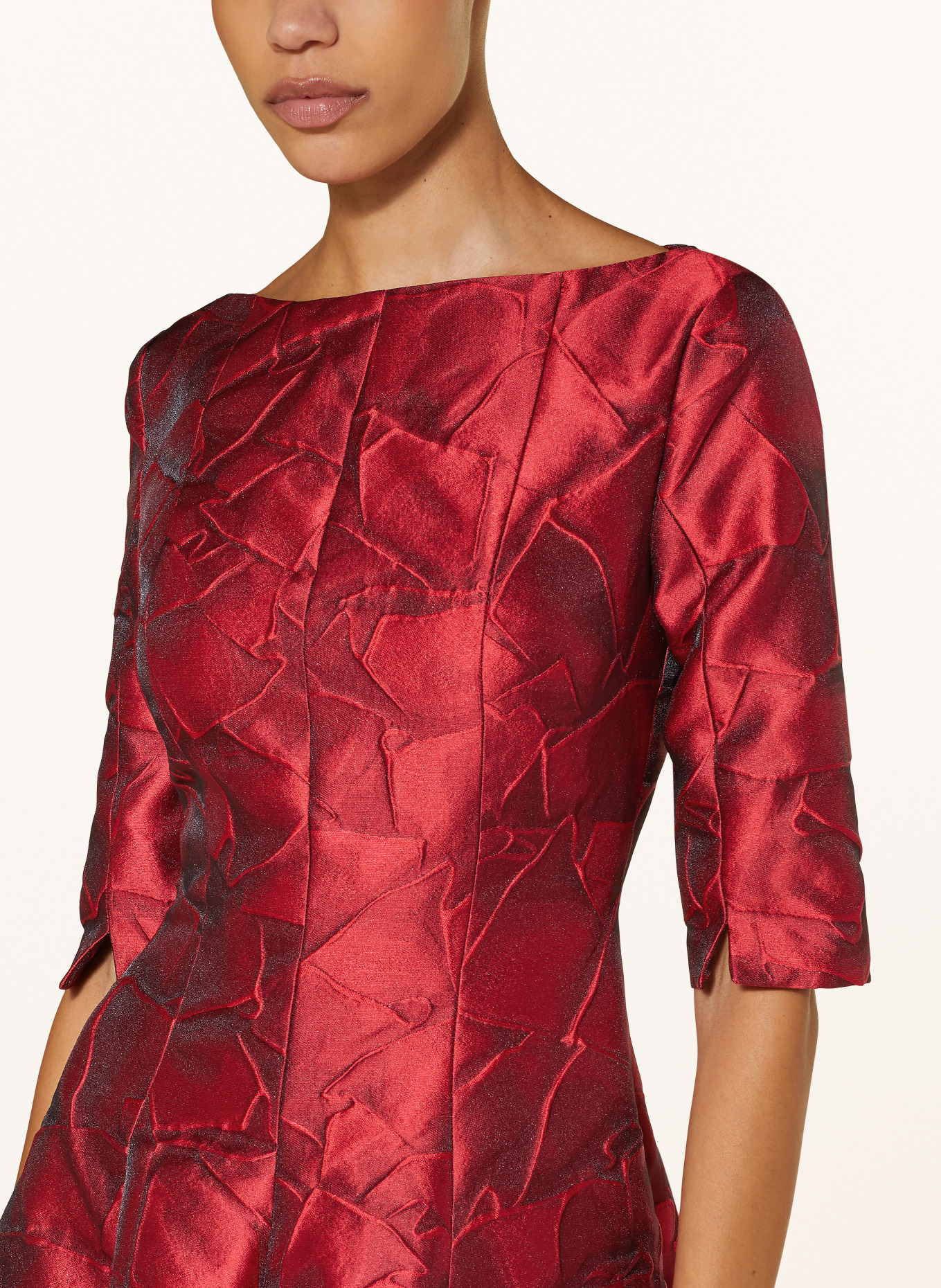 TALBOT RUNHOF Cocktail dress with 3 4 sleeves in dark red red