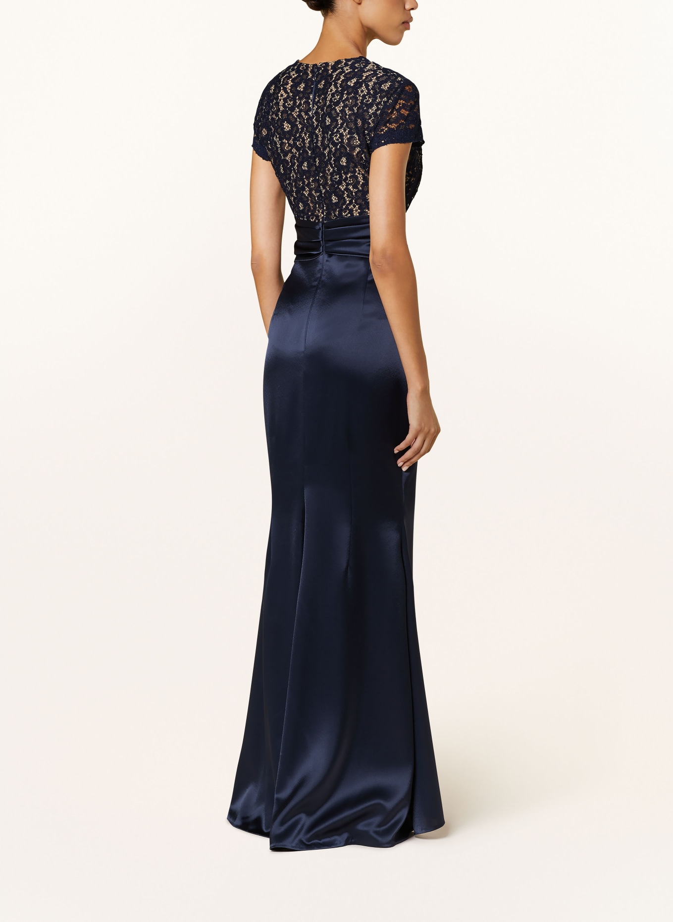 TALBOT RUNHOF Evening dress in mixed materials: DARK BLUE