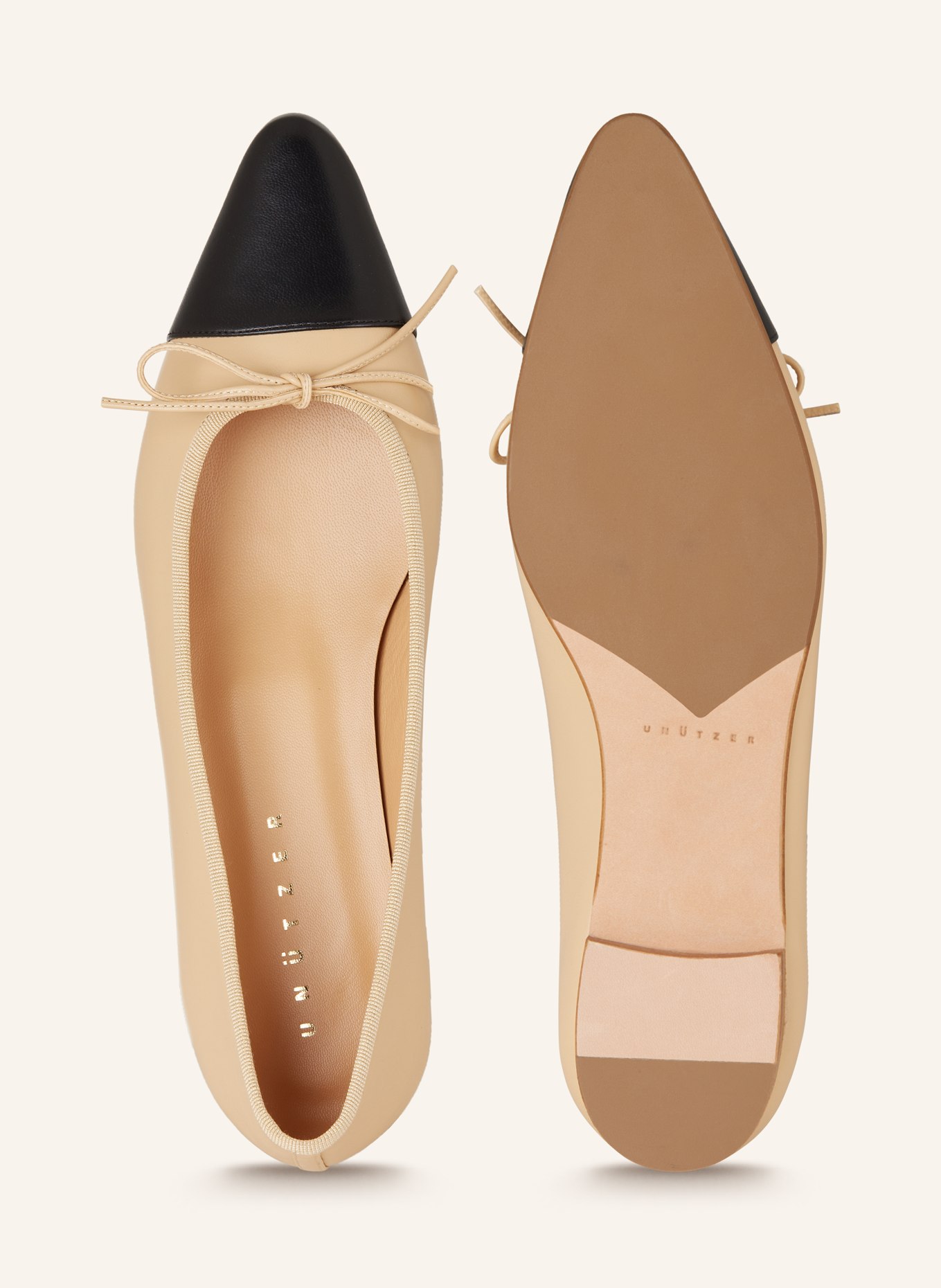 UNÜTZER Ballerinas, Farbe: BEIGE/ SCHWARZ (Bild 5)