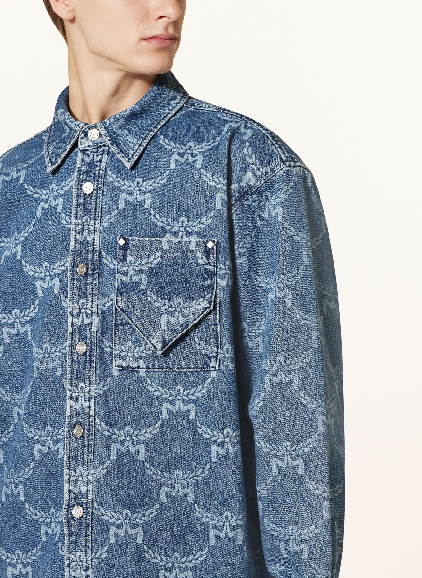 MCM Jeans-Overjacket in dunkelblau/ hellblau