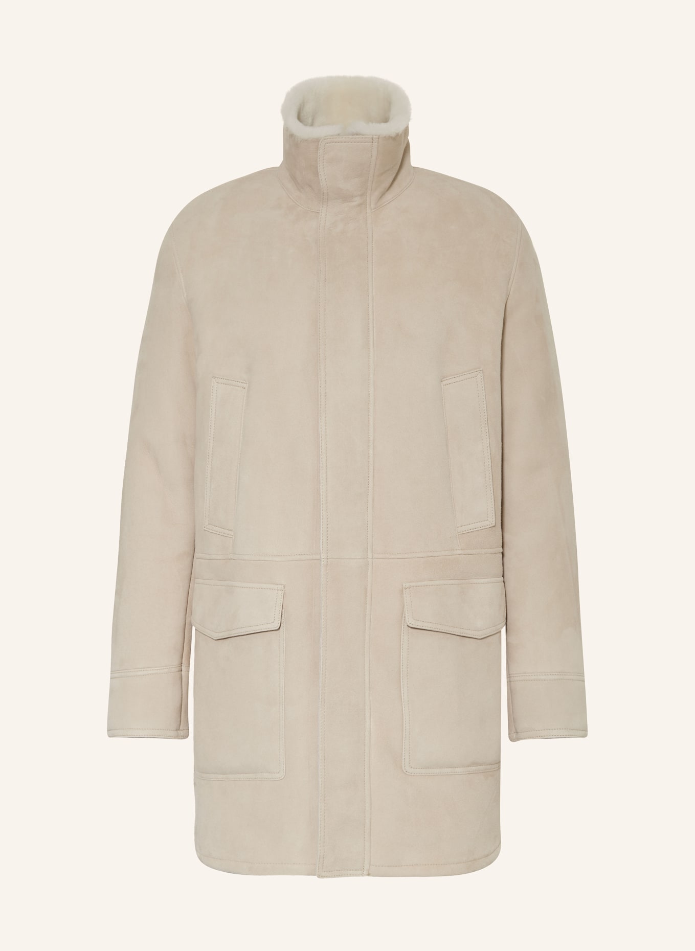 ARMA Leather coat MANO with lambskin: ECRU