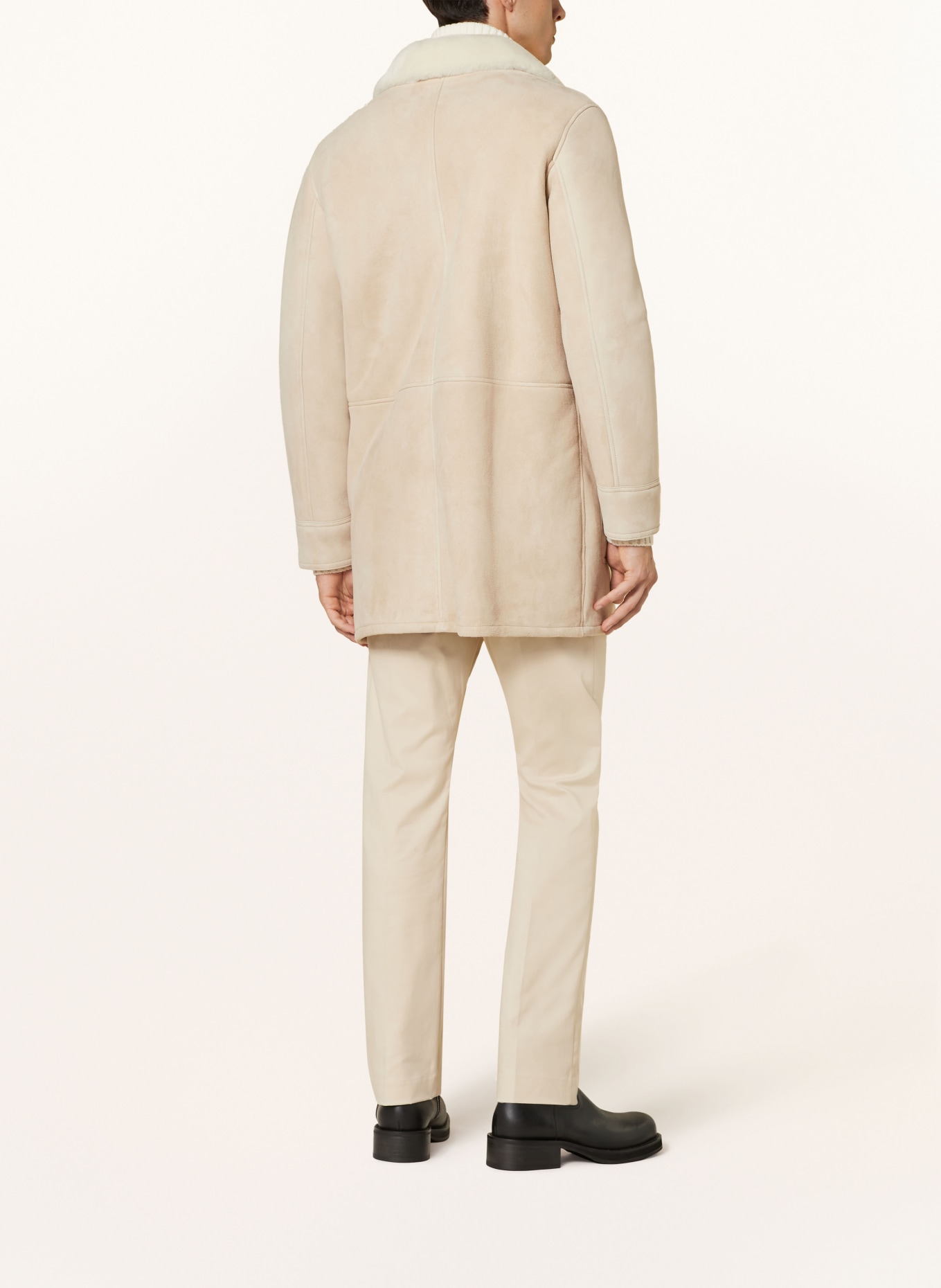 ARMA Leather coat MANO with lambskin: ECRU