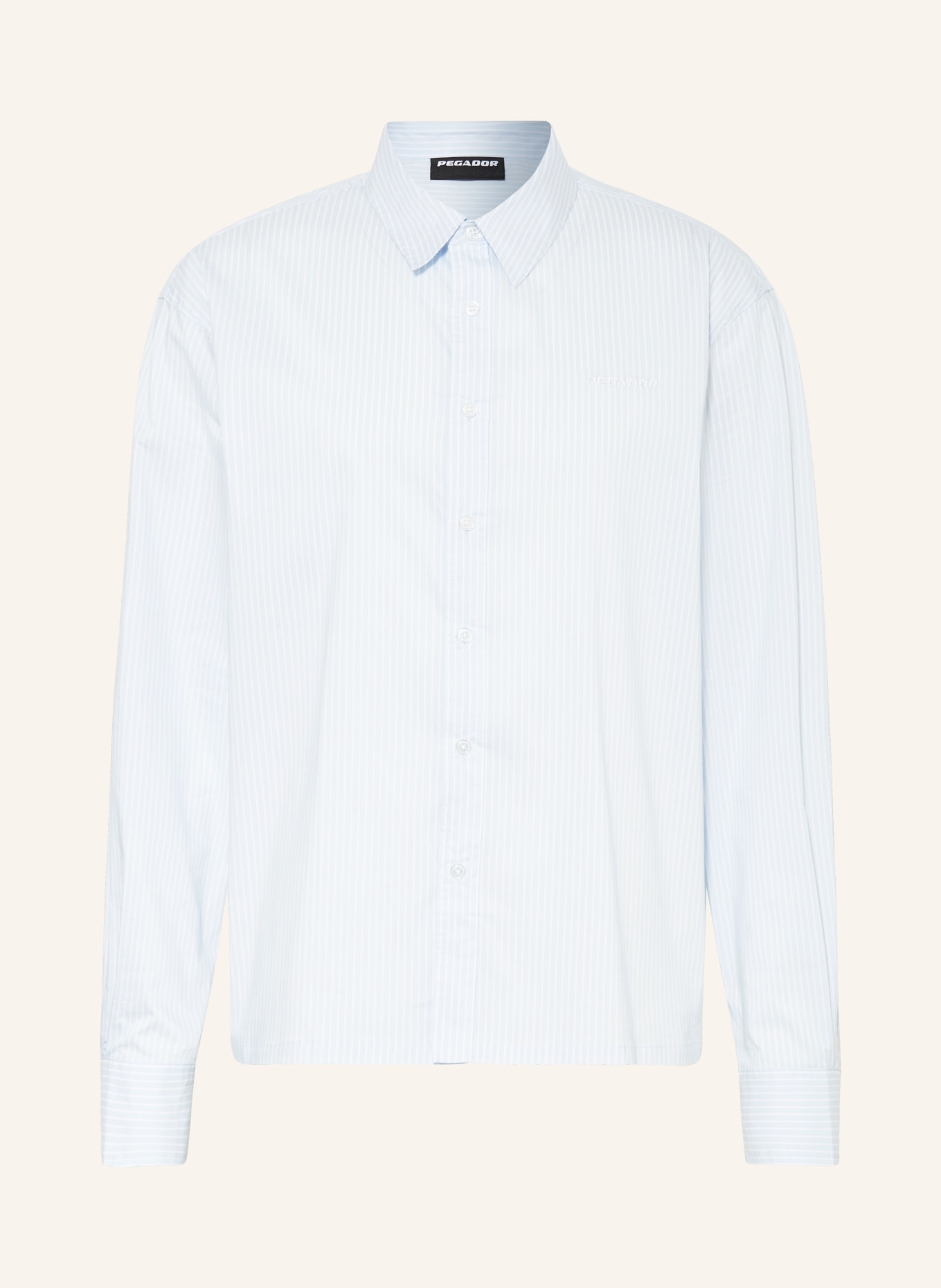 PEGADOR Shirt RATON oversized fit, Color: LIGHT BLUE/ WHITE (Image 1)