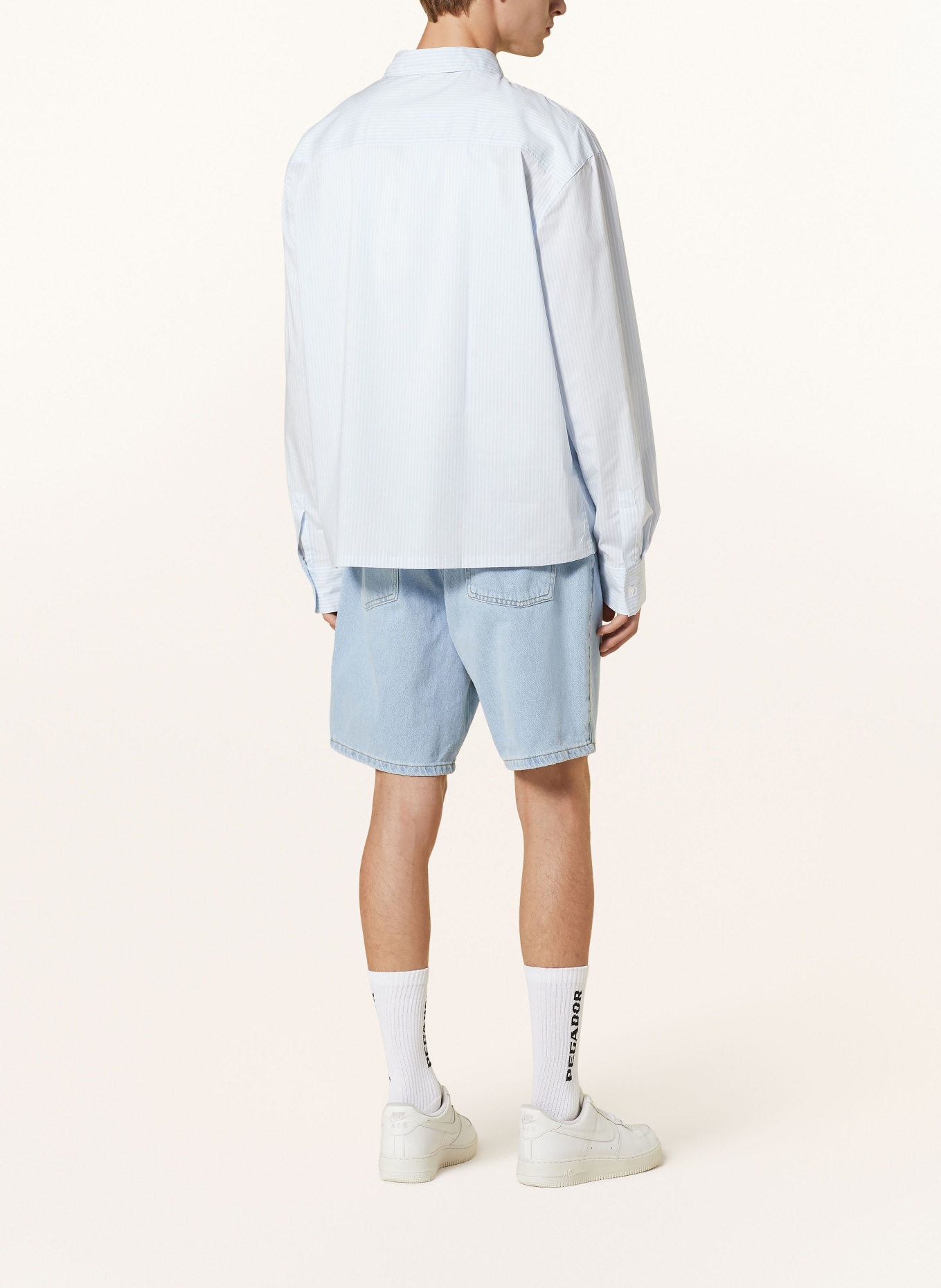 PEGADOR Shirt RATON oversized fit, Color: LIGHT BLUE/ WHITE (Image 3)