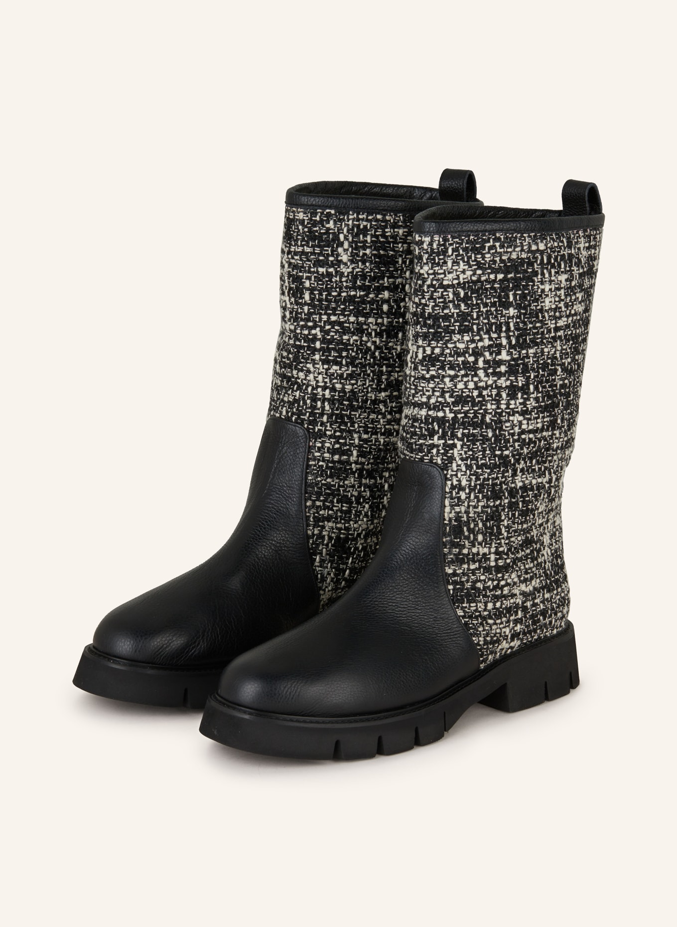 FESTA Boty na platformě JEANETTE: ČERNÁ / BÍLÁ