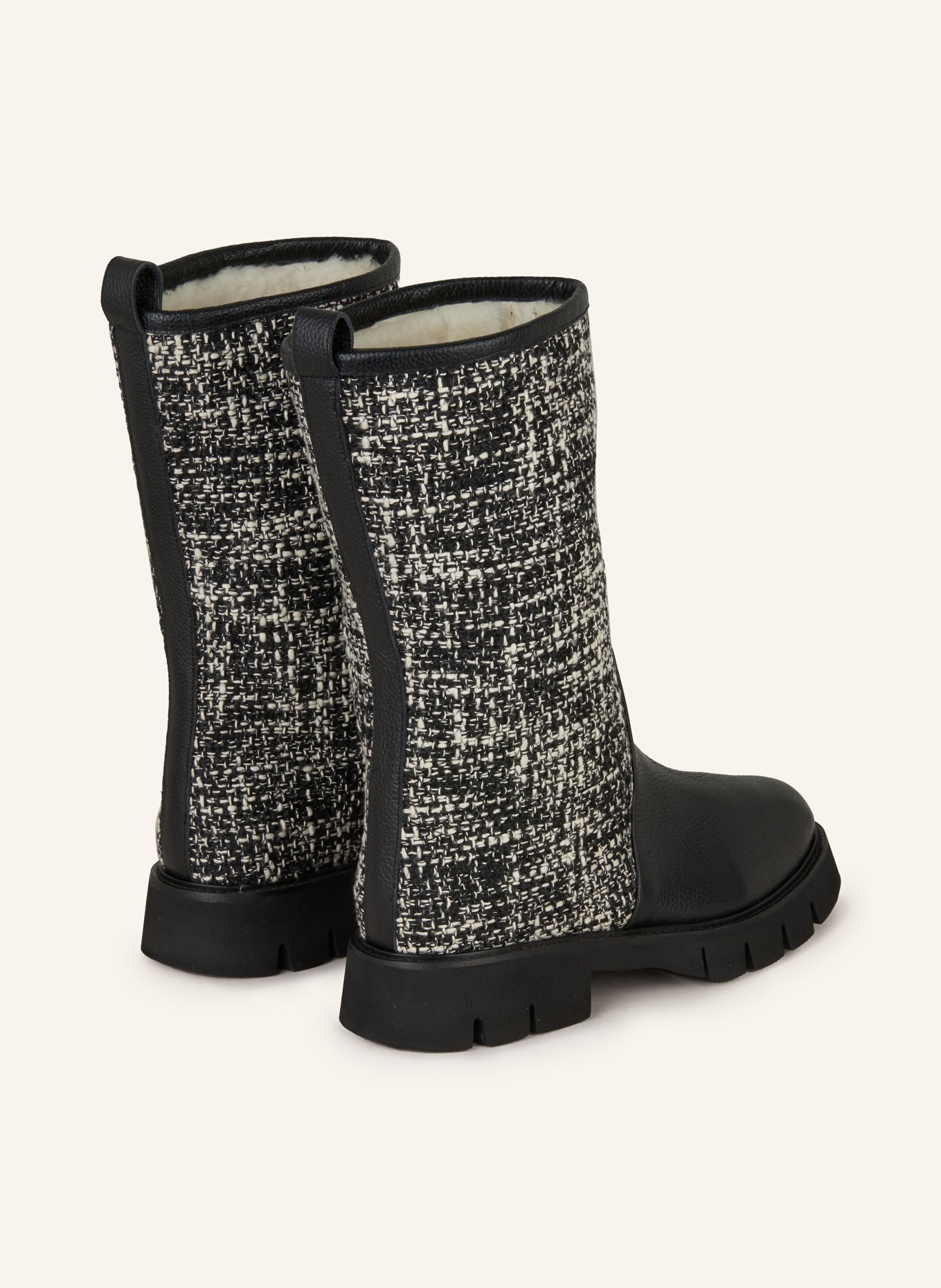 FESTA Boty na platformě JEANETTE: ČERNÁ / BÍLÁ