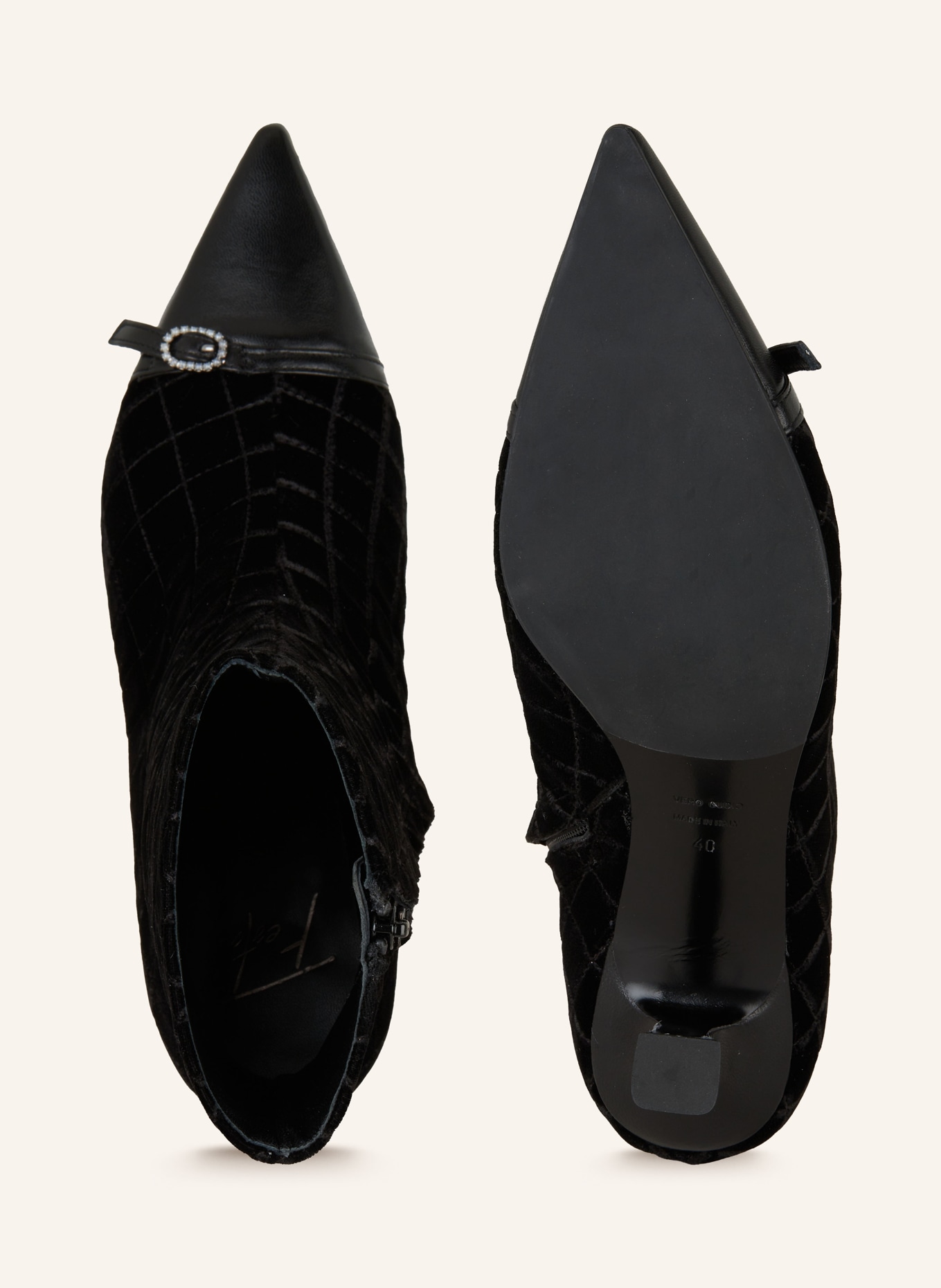 FESTA Botki THEA z aksamitu: CZARNY