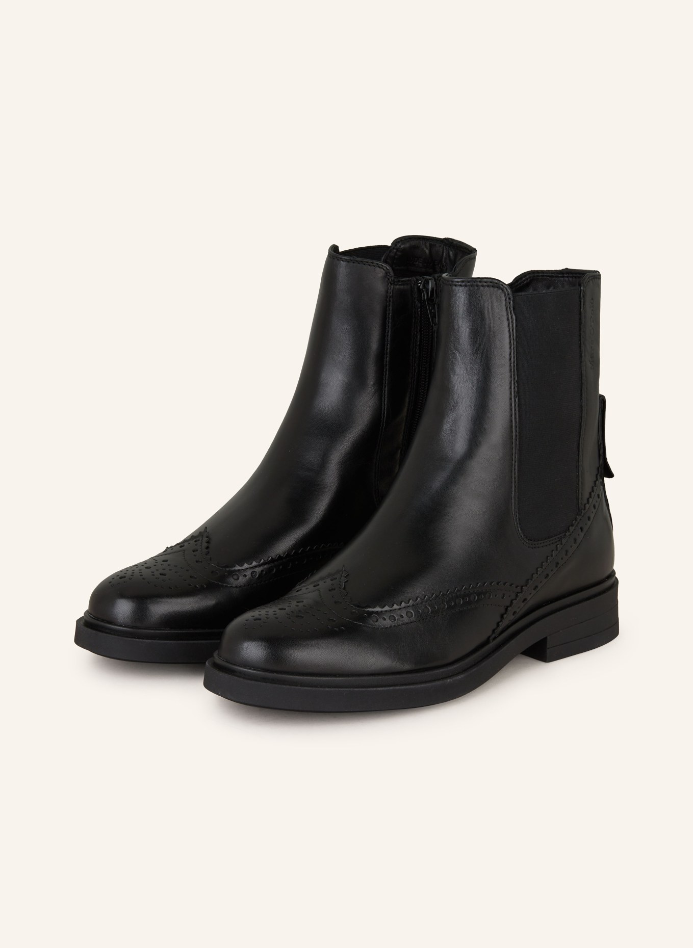 Black chelsea brogue boots 2025