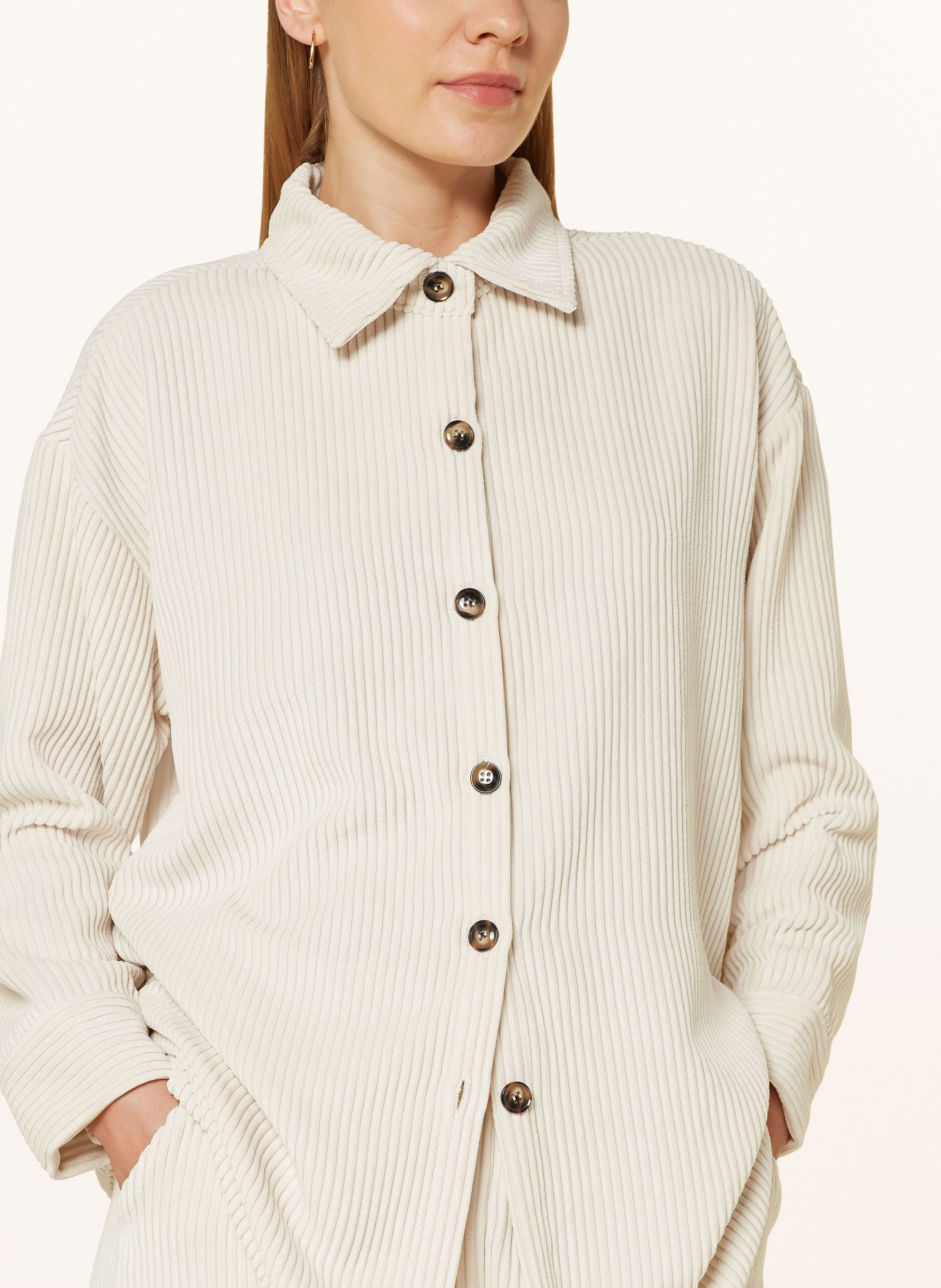 darling harbour Hemdbluse aus Cord: ECRU