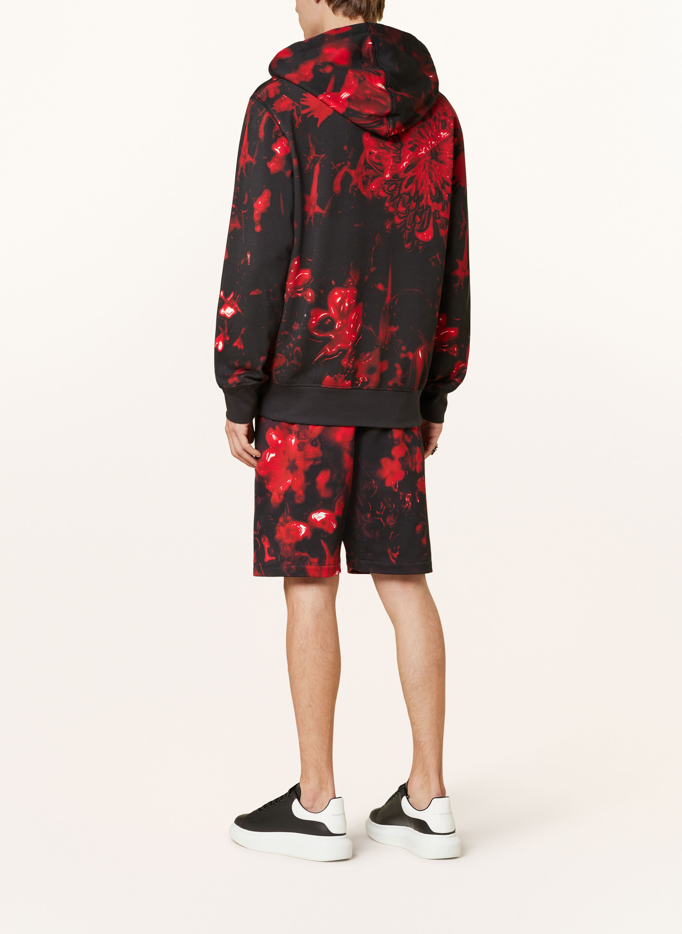 Alexander McQUEEN Sweat shorts, Color: BLACK/ RED (Image 3)