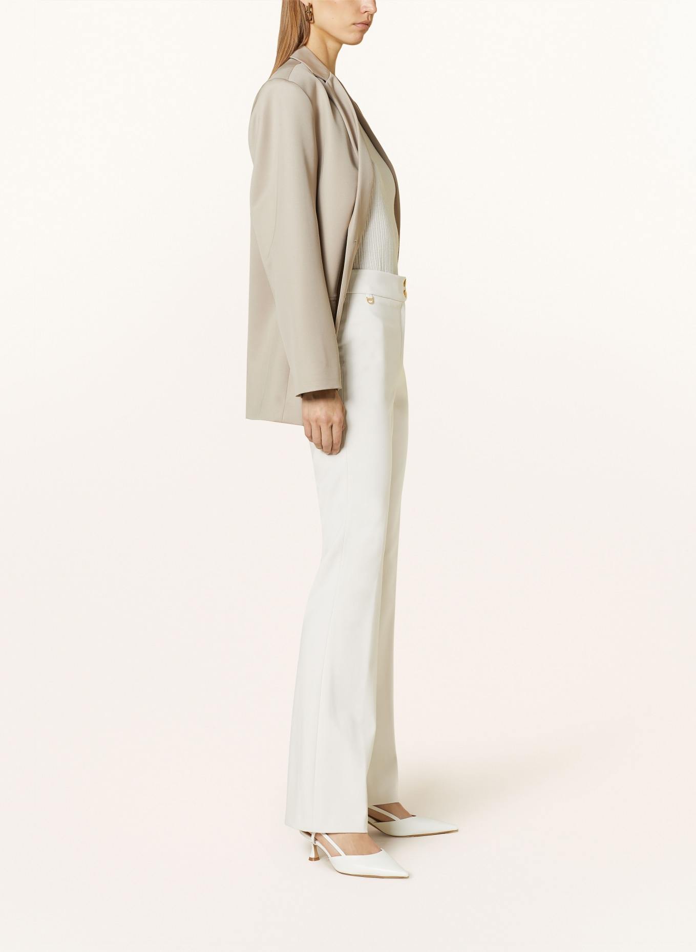 pamela henson Bootcut trousers, Color: ECRU (Image 4)