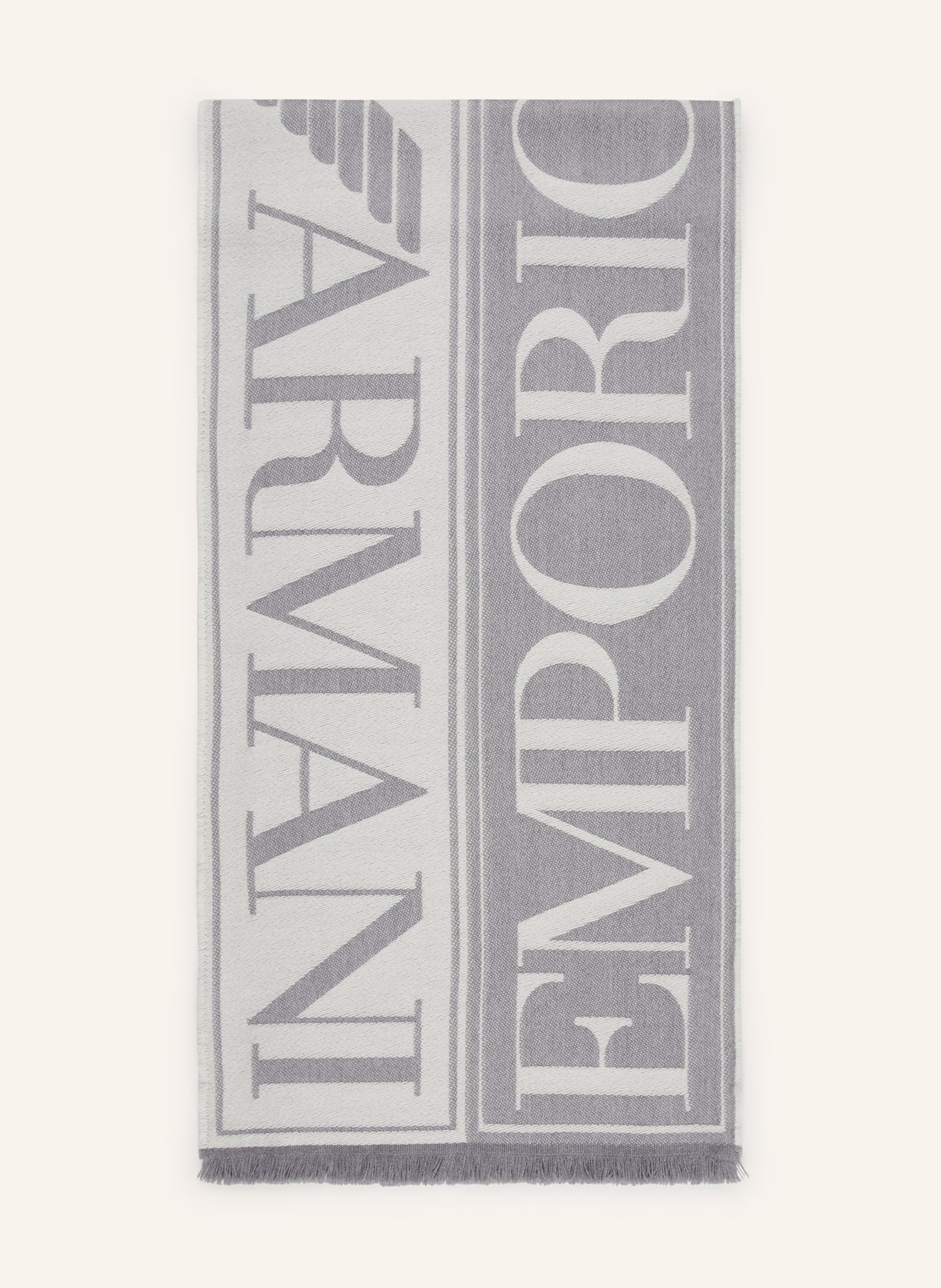 EMPORIO ARMANI Schal: HELLGRAU/ WEISS