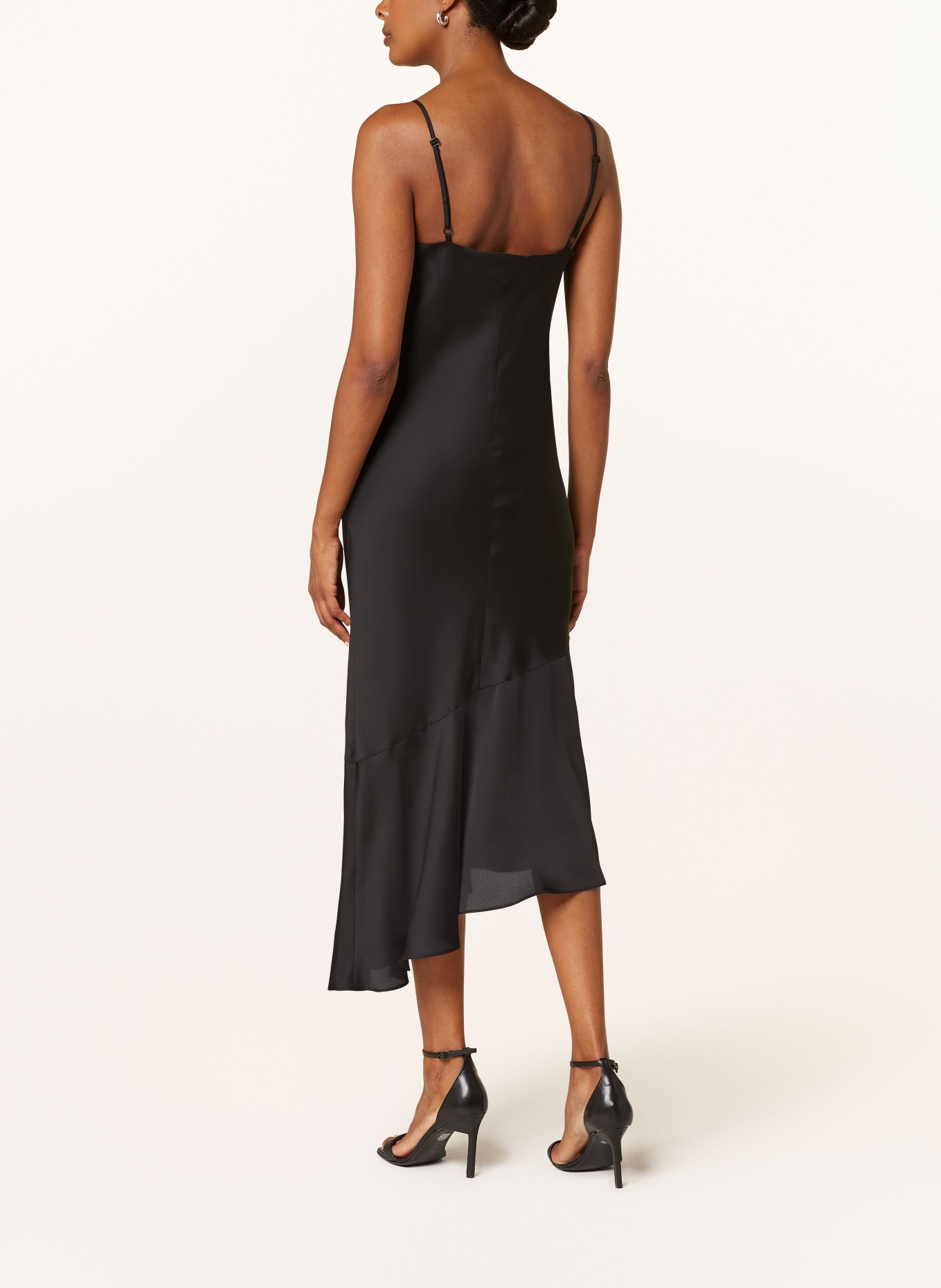 SWING Cocktailkleid aus Satin: SCHWARZ