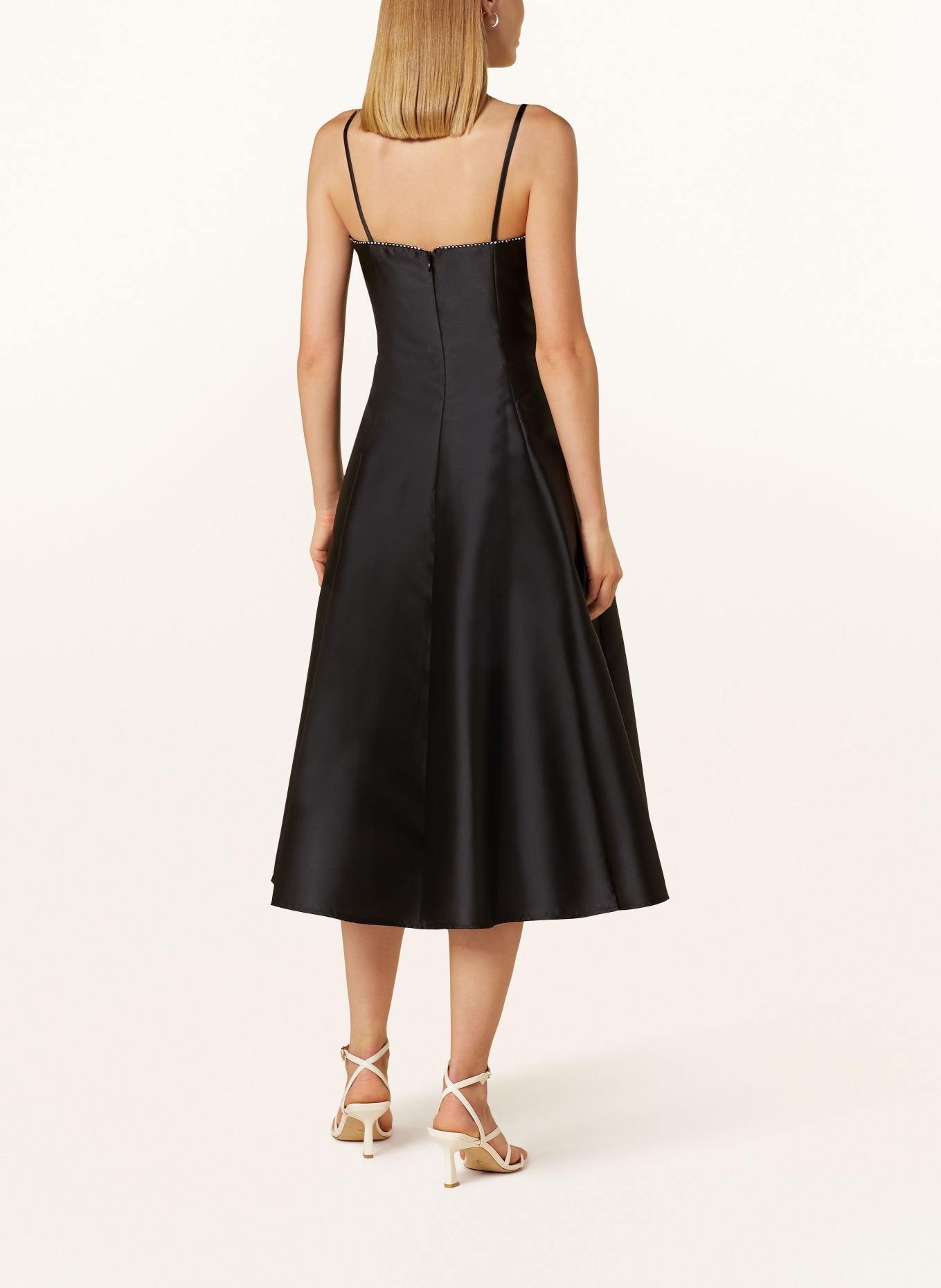SWING Cocktail dress with decorative gems: BLACK