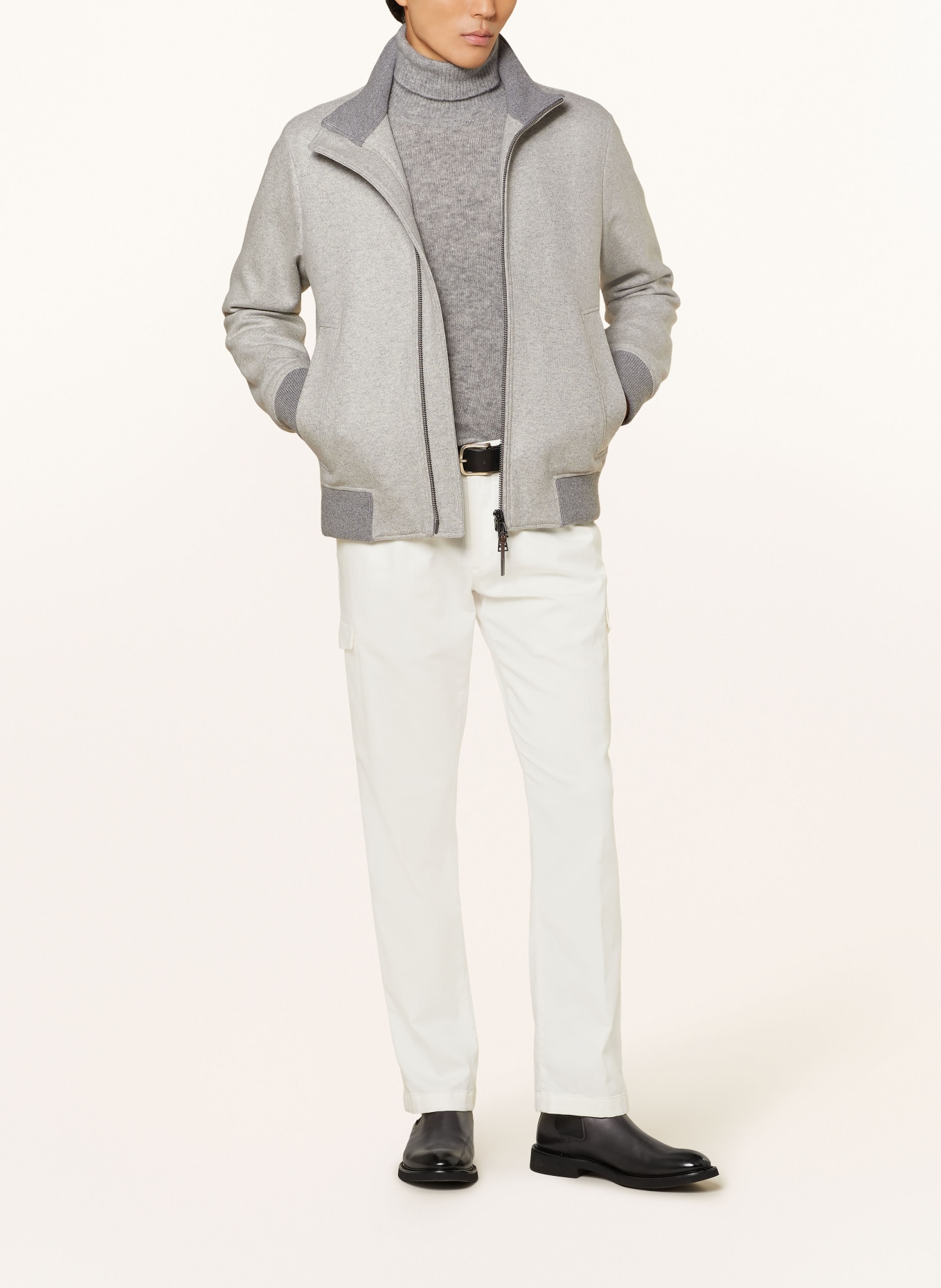 windsor. Cashmere bomber jacket CASA, Color: LIGHT GRAY (Image 2)