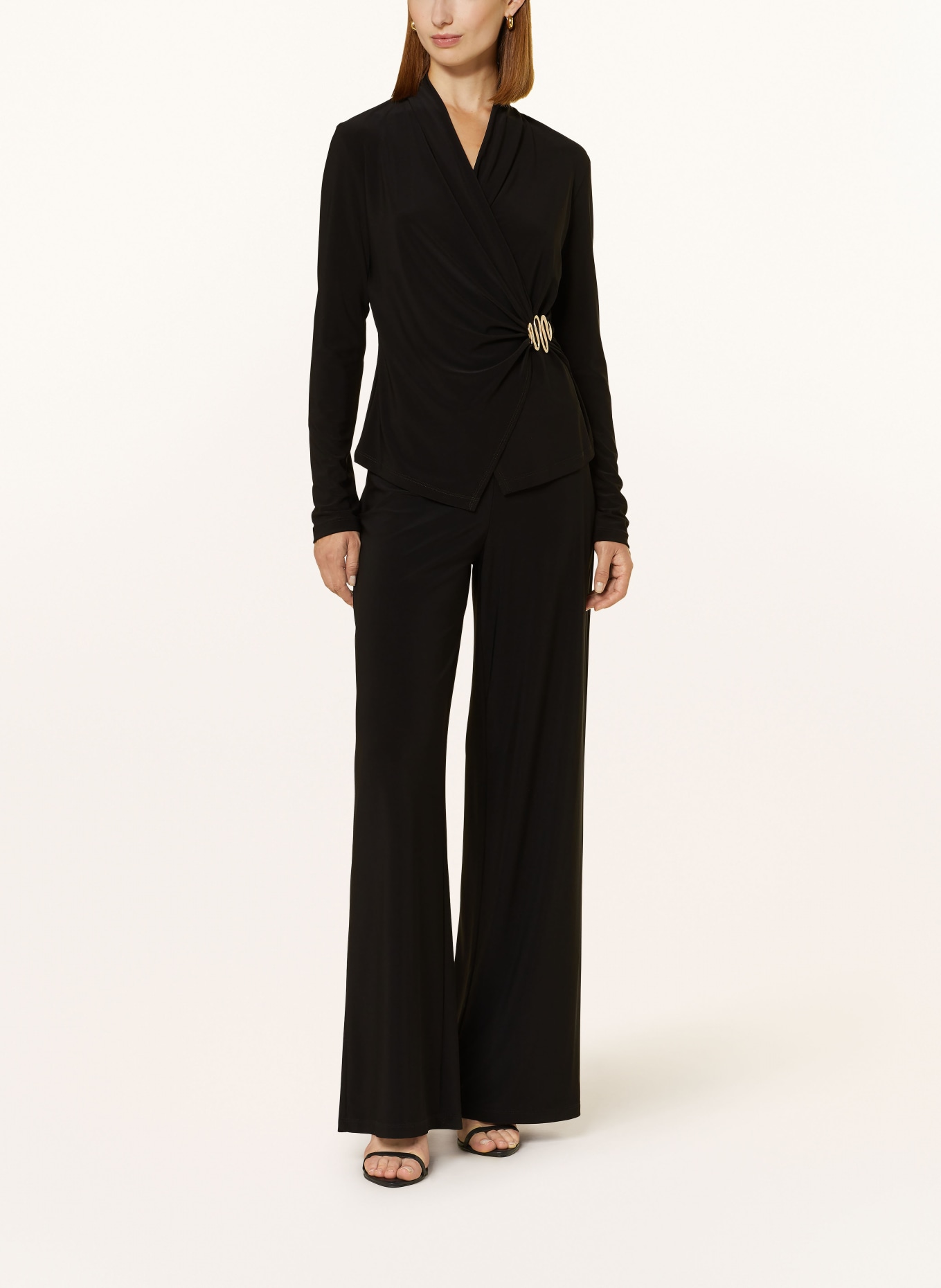 Joseph Ribkoff SIGNATURE Wide leg trousers made of jersey, Color: BLACK (Image 2)