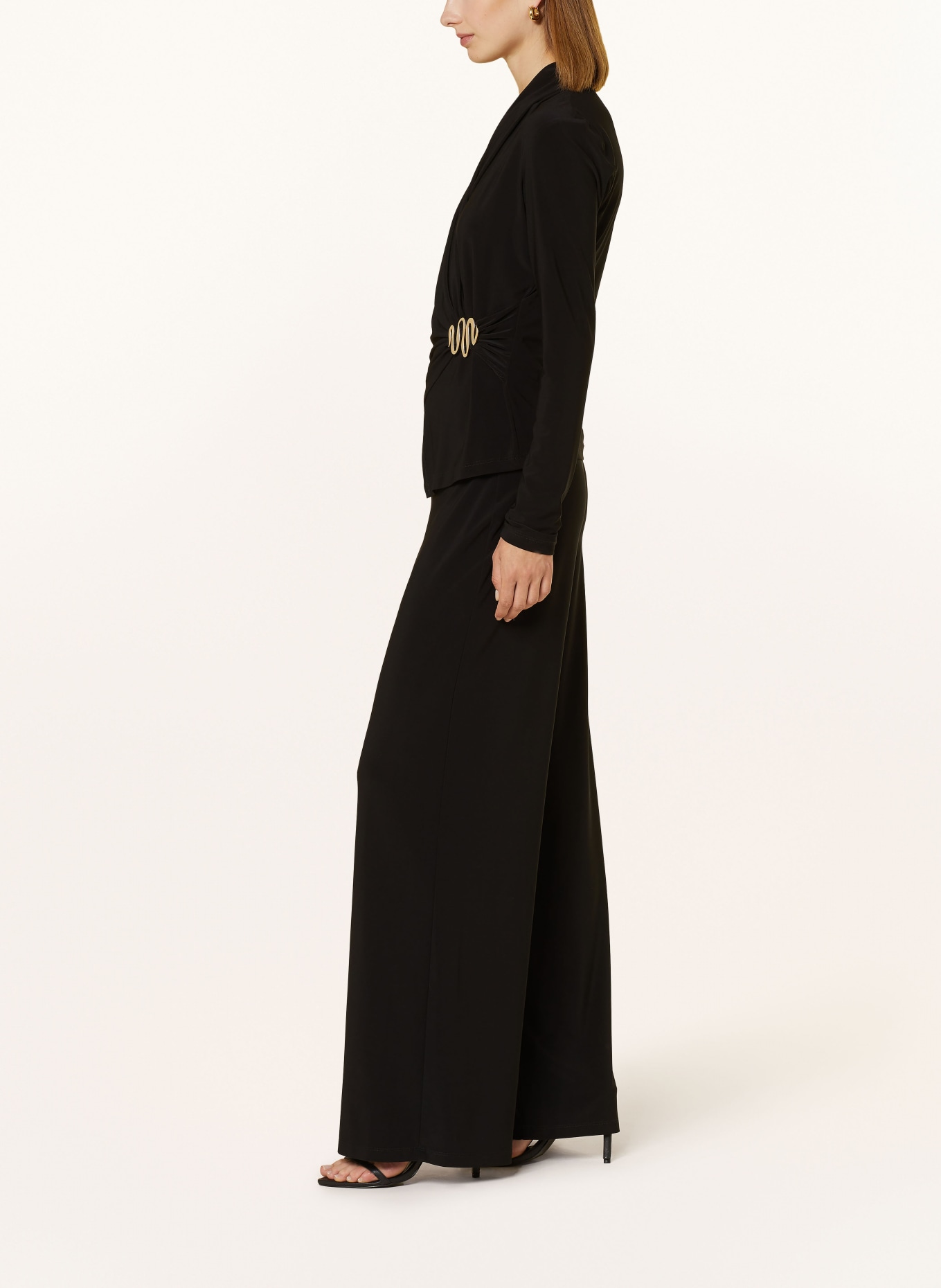 Joseph Ribkoff SIGNATURE Wide leg trousers made of jersey, Color: BLACK (Image 4)