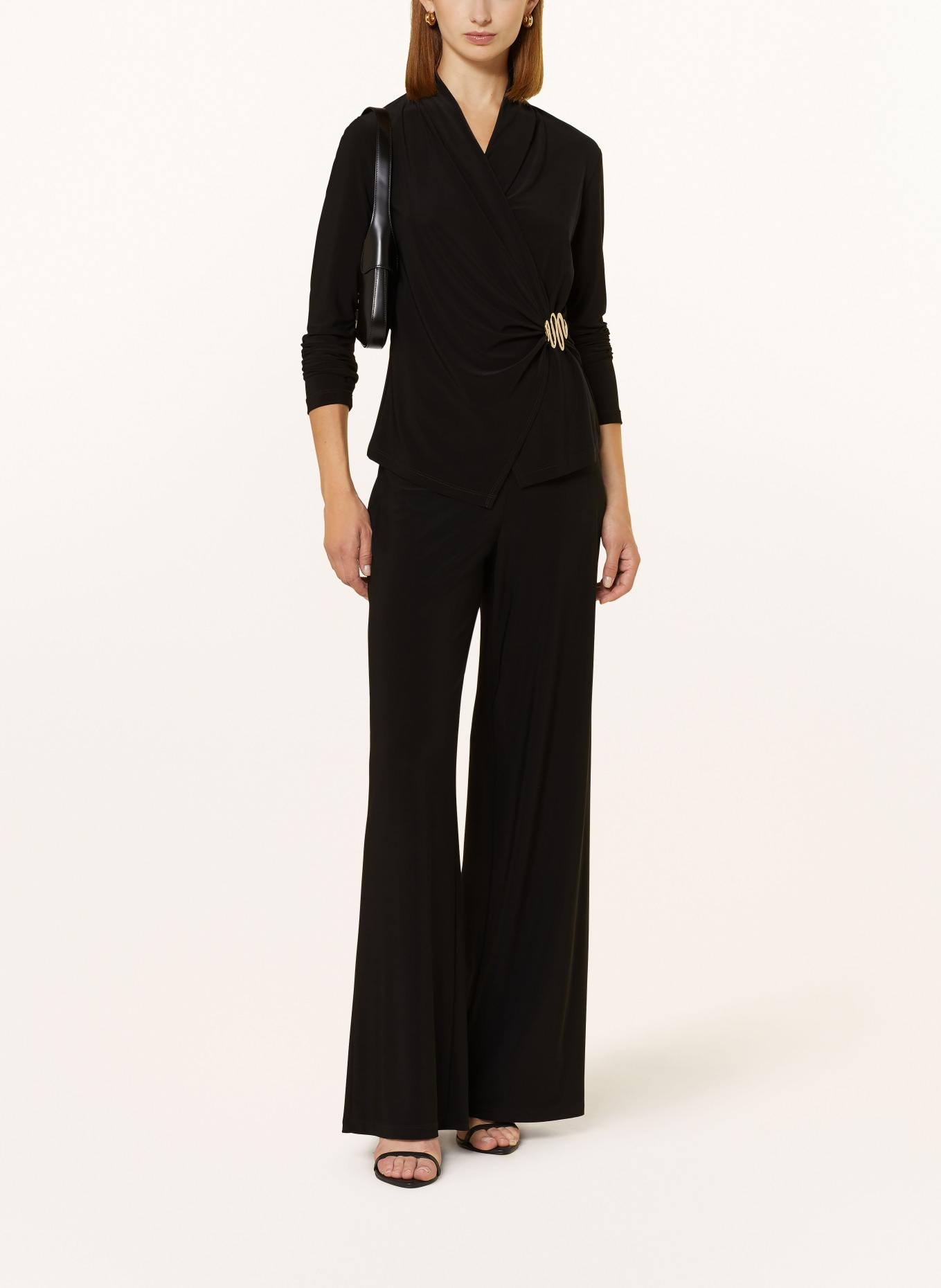 Joseph Ribkoff SIGNATURE Wide leg trousers made of jersey, Color: BLACK (Image 6)