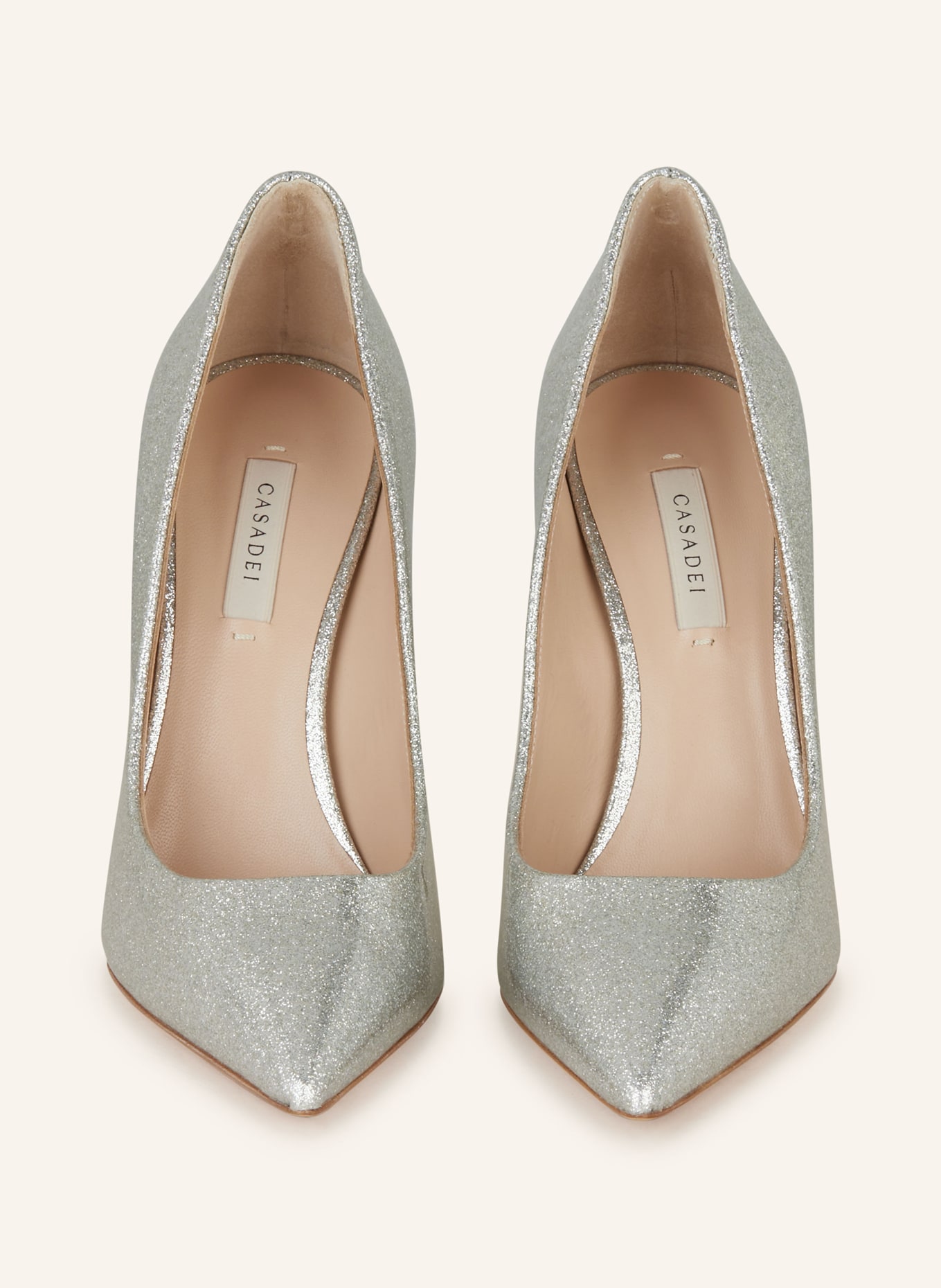 Casadei silver pumps discount
