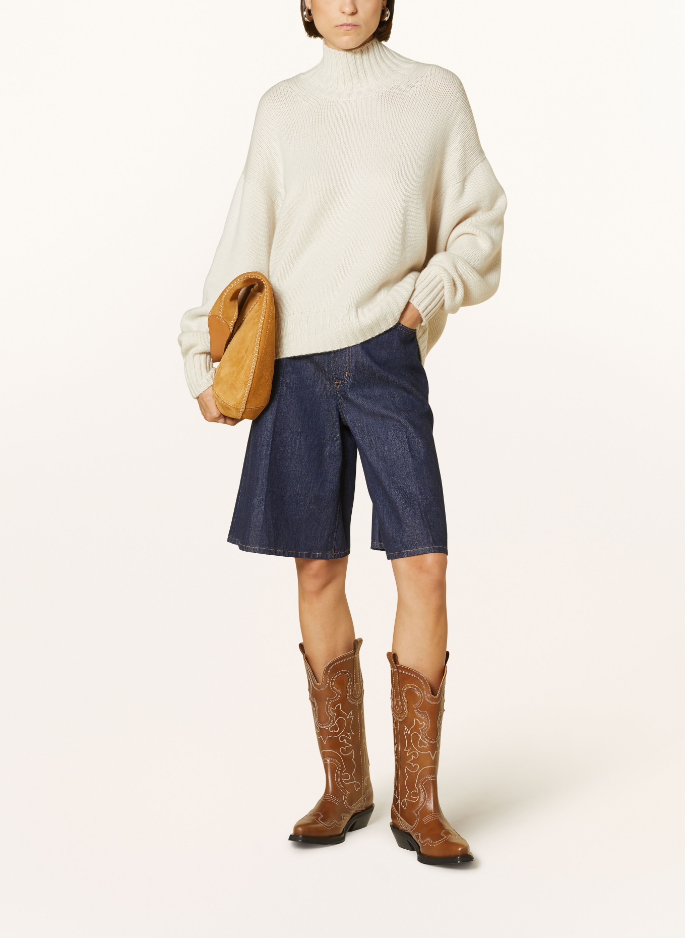 PURSCHOEN Oversized-Pullover FLORENZ aus Cashmere: CREME