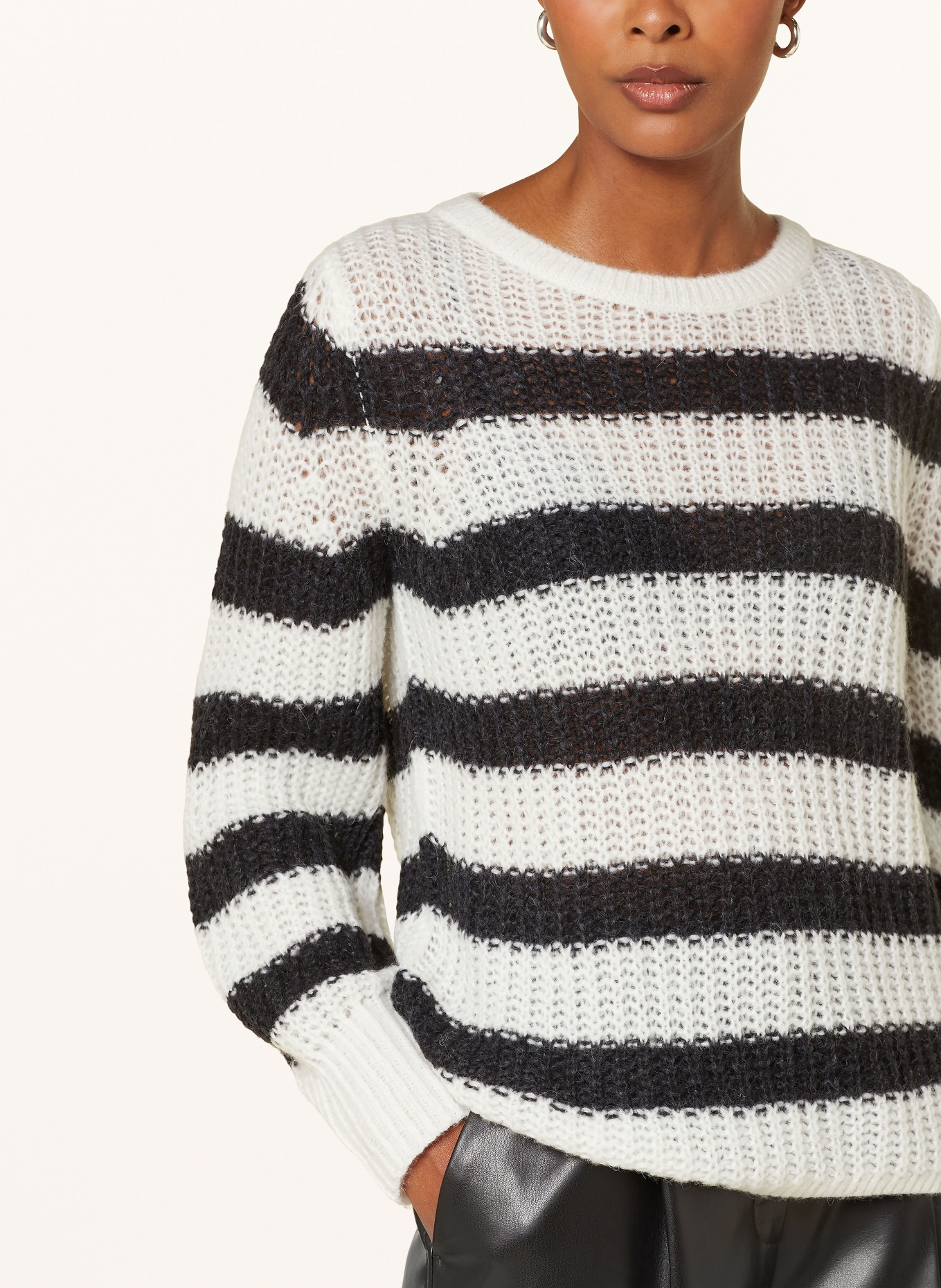 monari Pullover in schwarz/ weiss