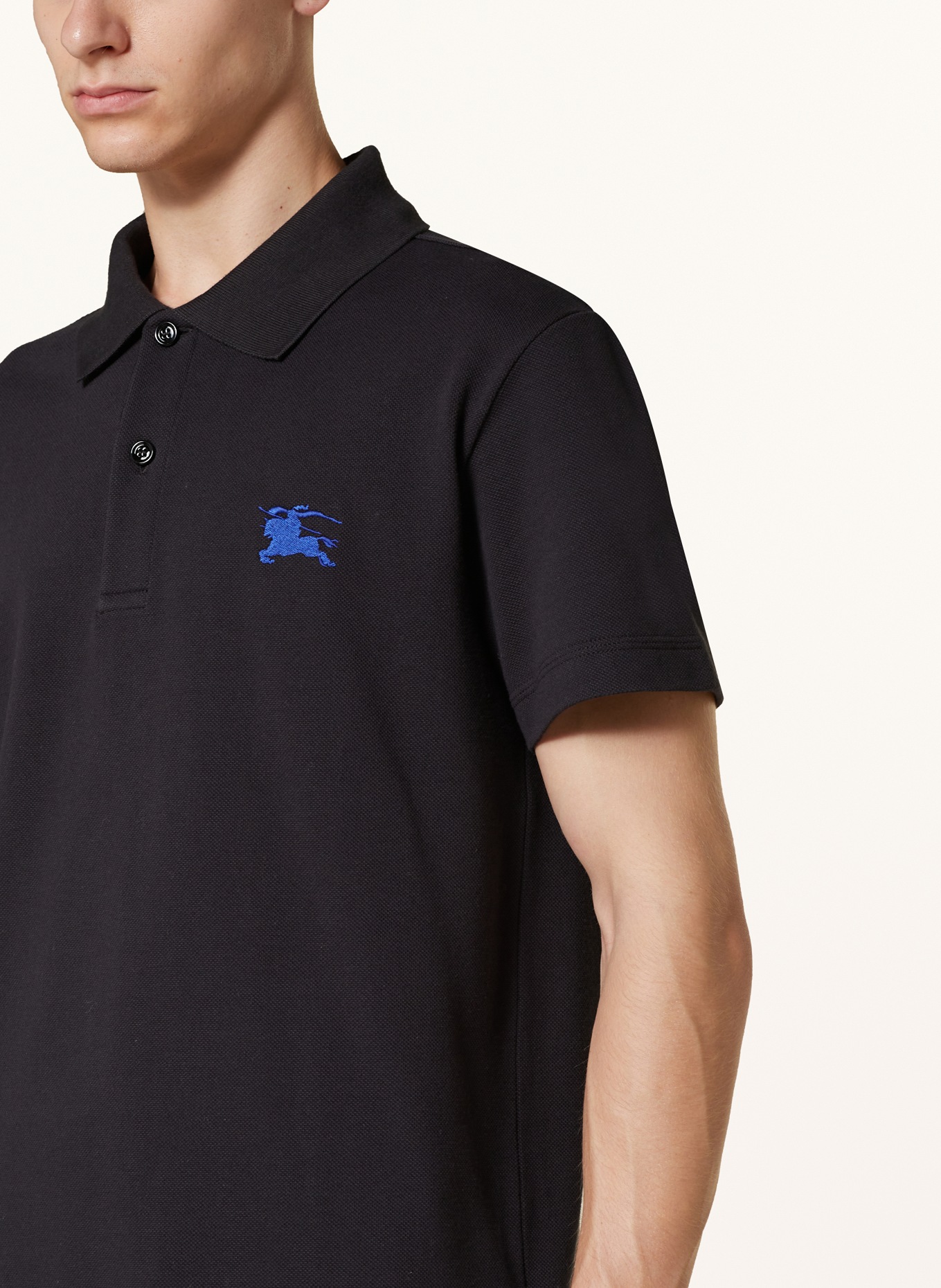 BURBERRY Piqué-Poloshirt, Farbe: SCHWARZ (Bild 5)