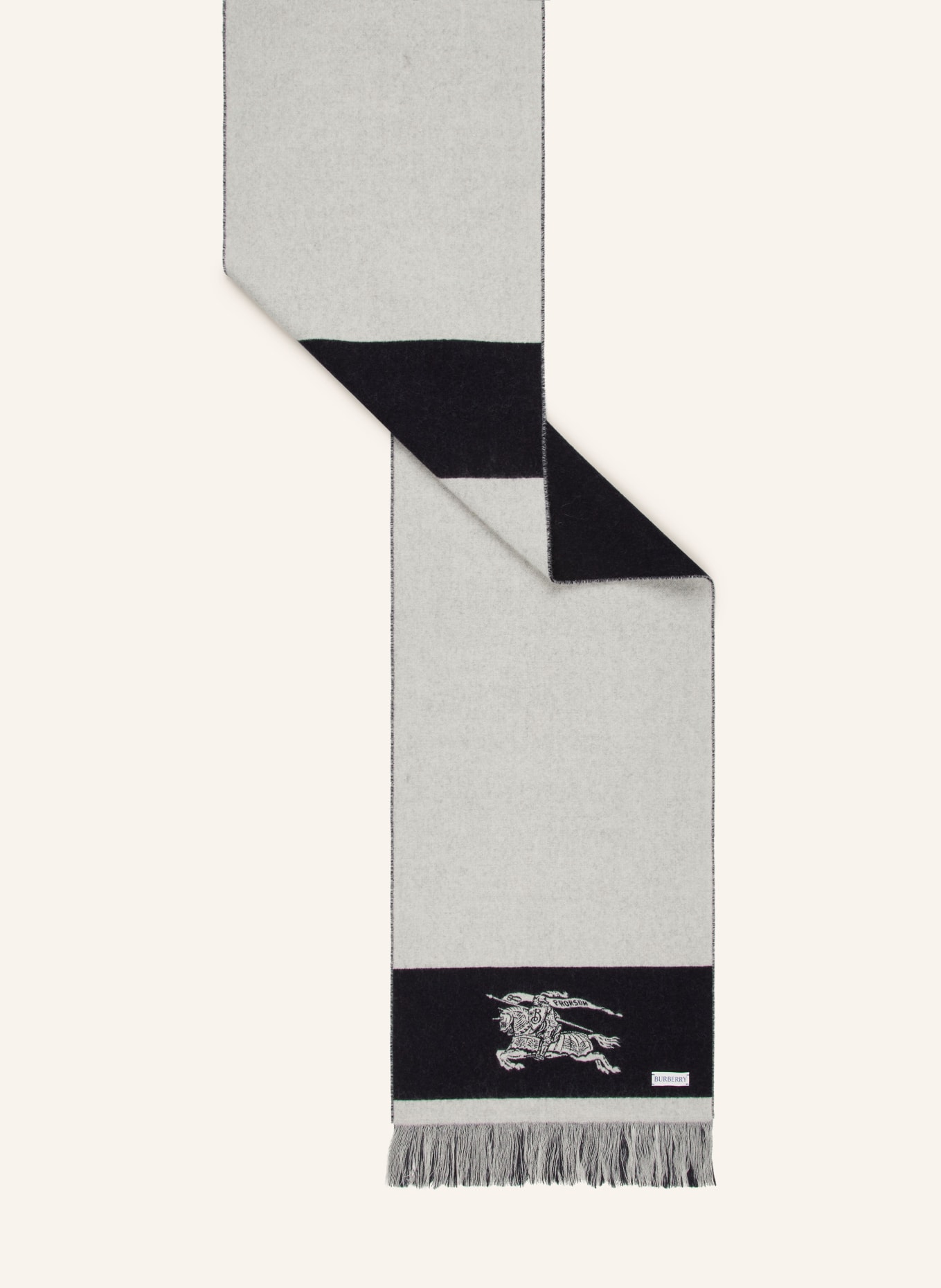 BURBERRY Scarf: GRAY / BLACK