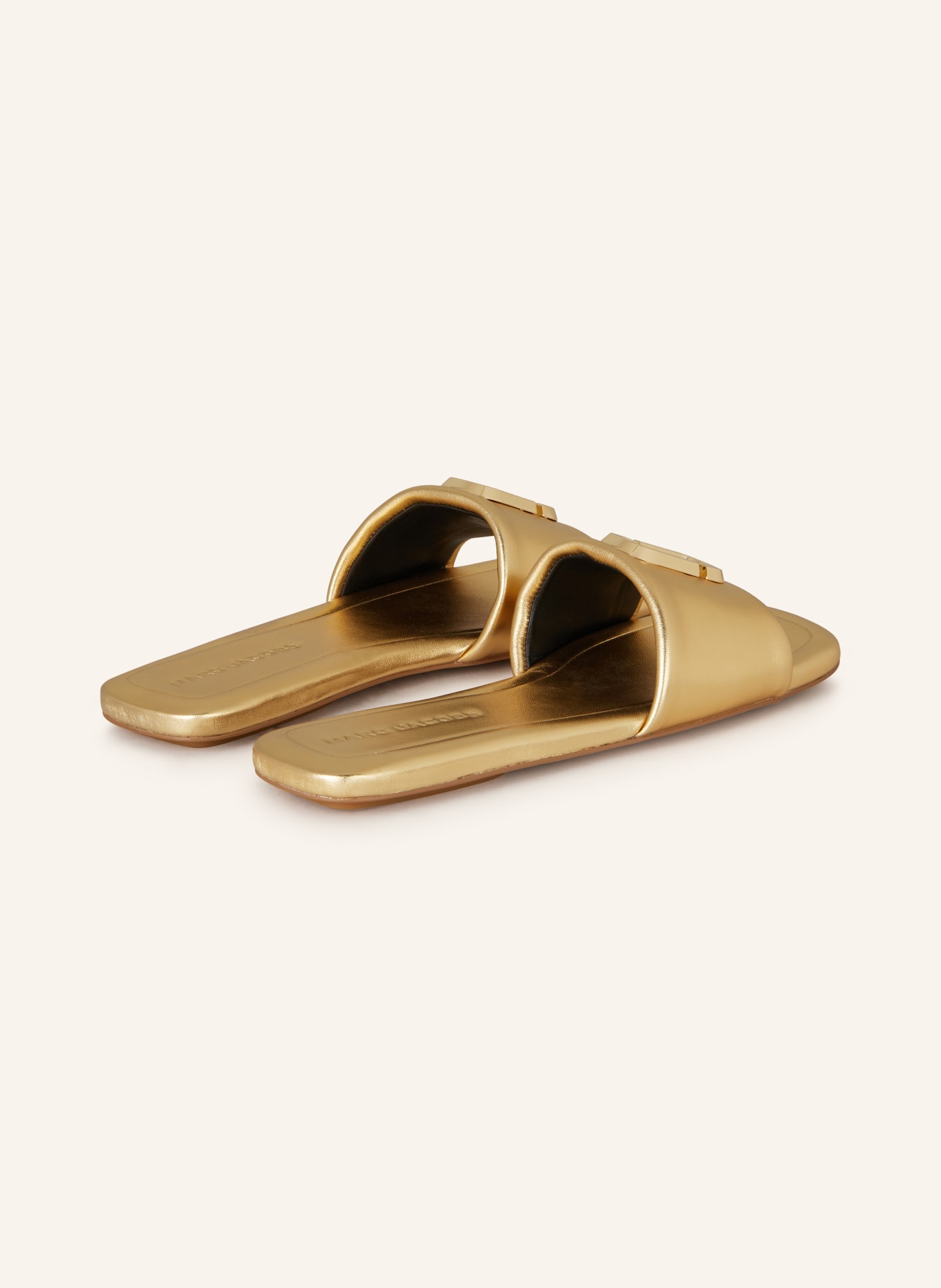 MARC JACOBS Slides THE J MARC METALLIC SANDAL in gold