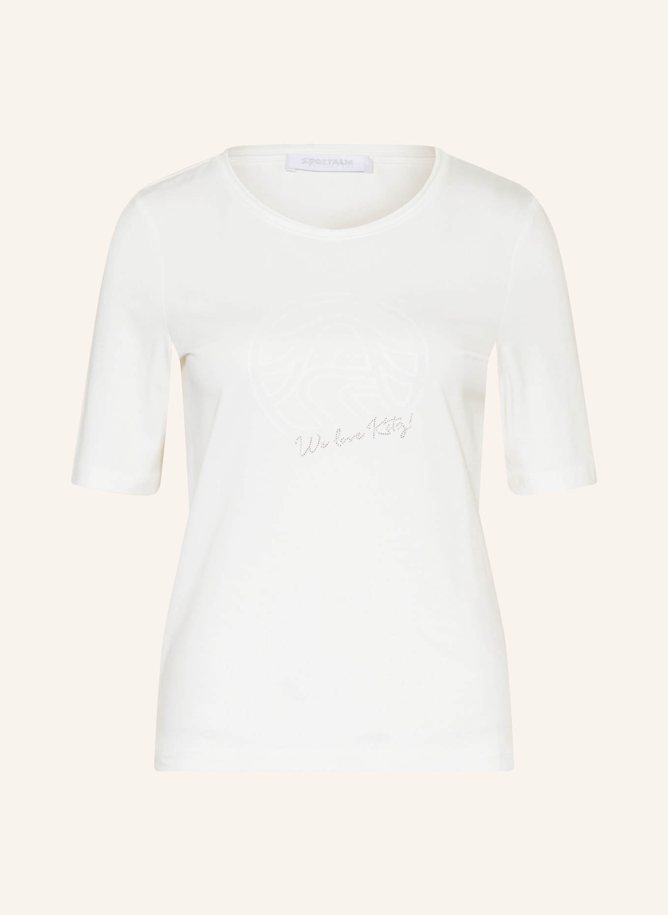 SPORTALM T-shirt with decorative gems, Color: CREAM (Image 1)