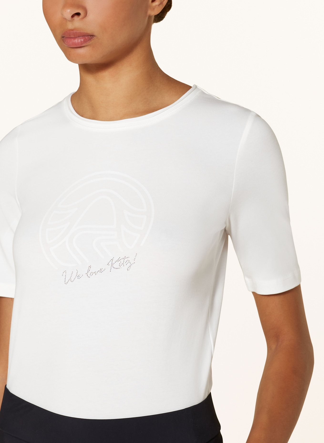 SPORTALM T-shirt with decorative gems, Color: CREAM (Image 4)