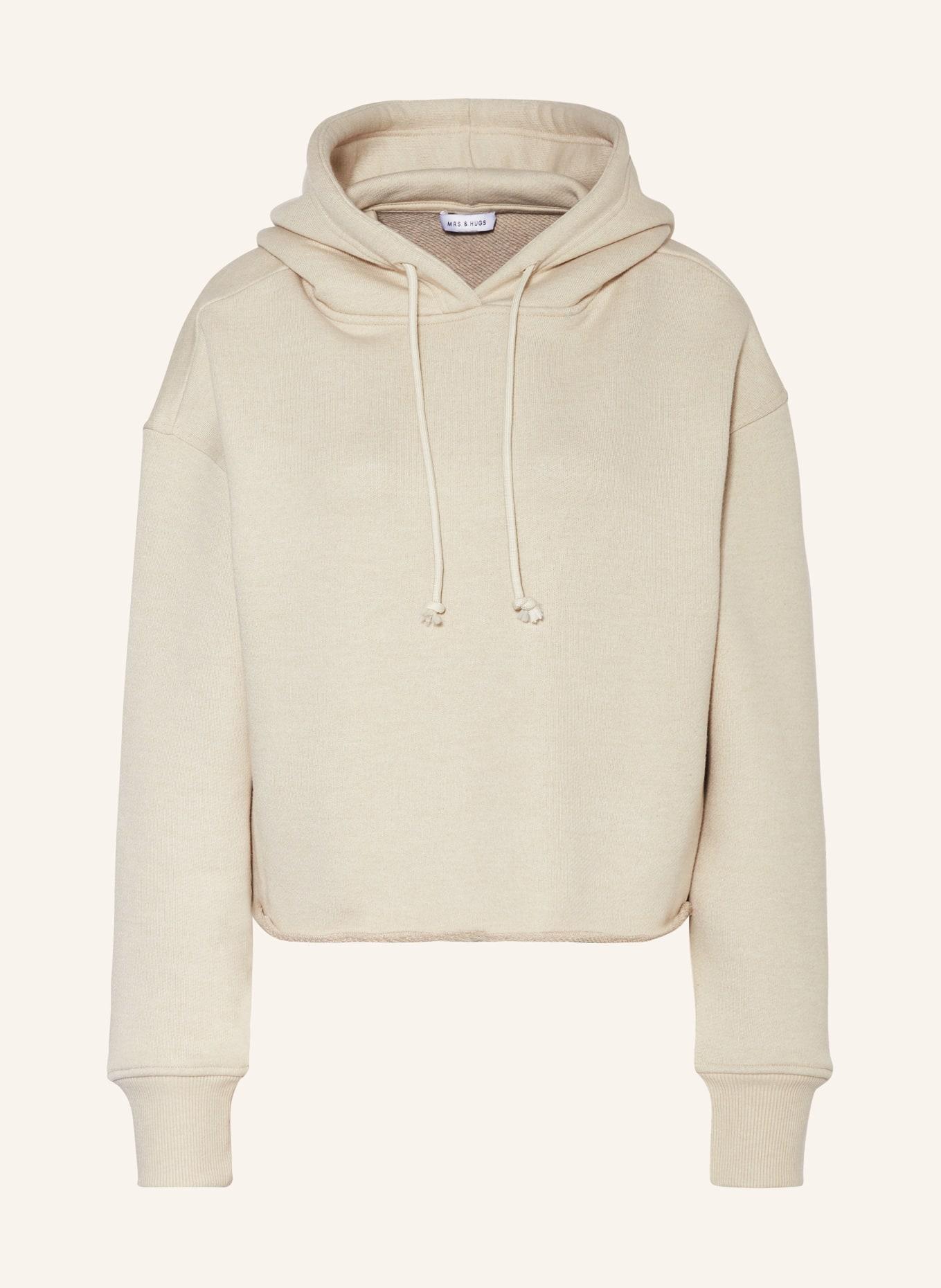 Beige cropped hoodie best sale