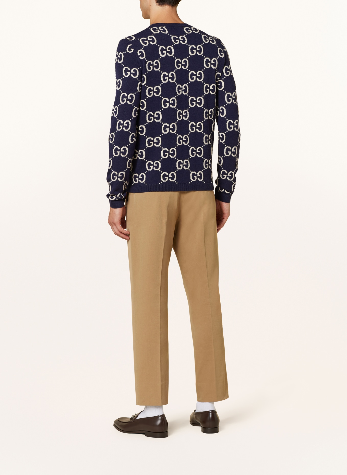 GUCCI Sweater GG SUPREME in dark blue ecru