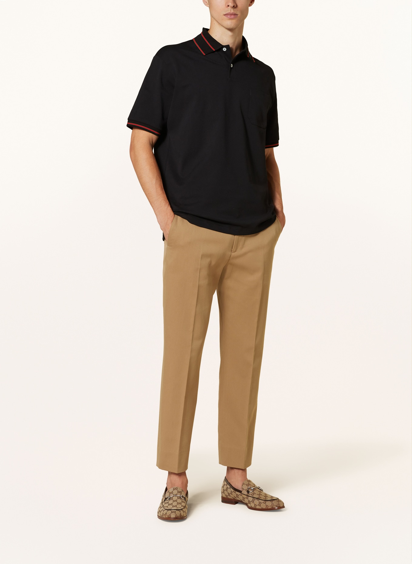 Black gucci polo shirt clearance