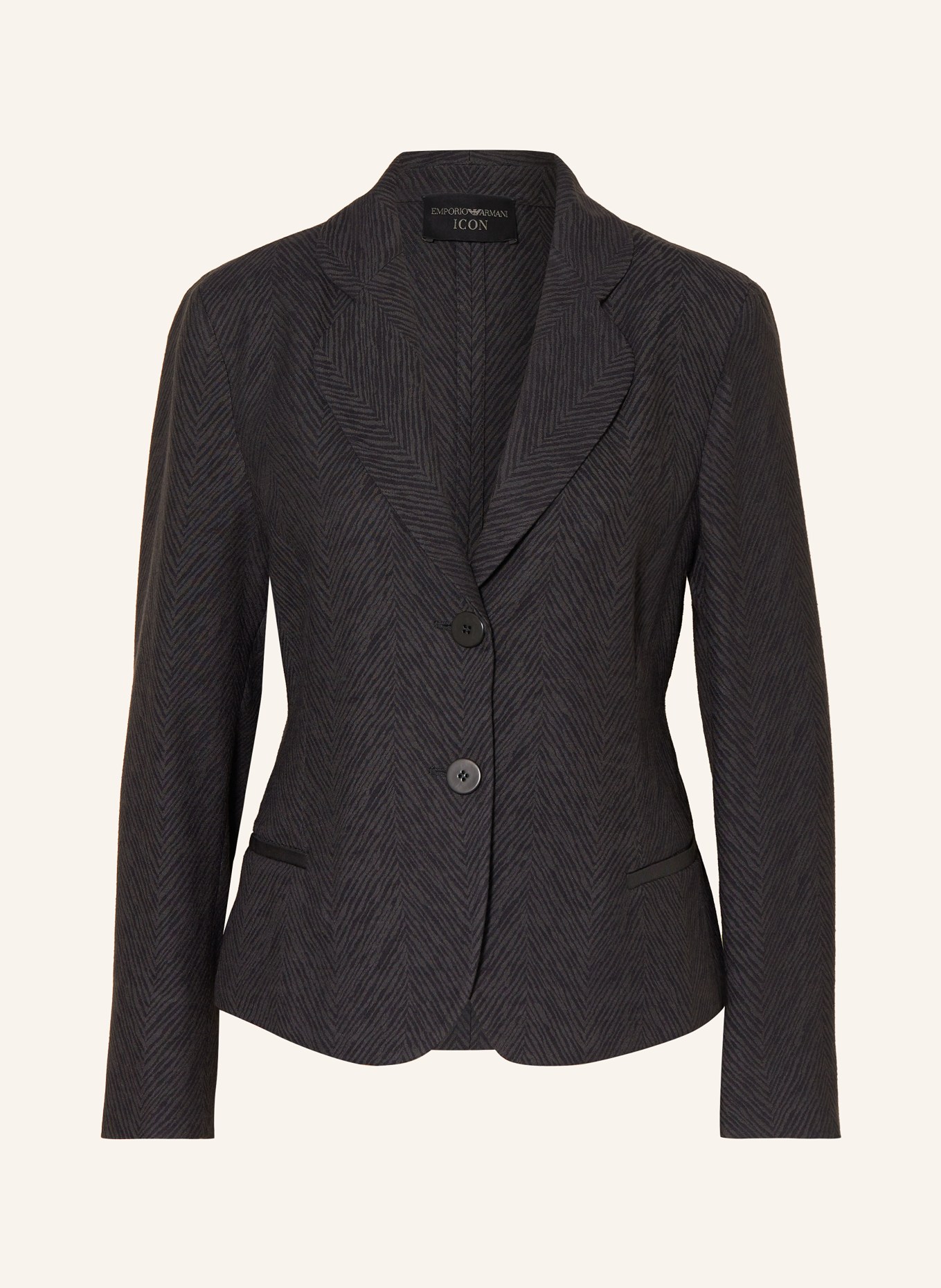 EMPORIO ARMANI Jacquard-Blazer, Farbe: GRAU/ DUNKELGRAU (Bild 1)