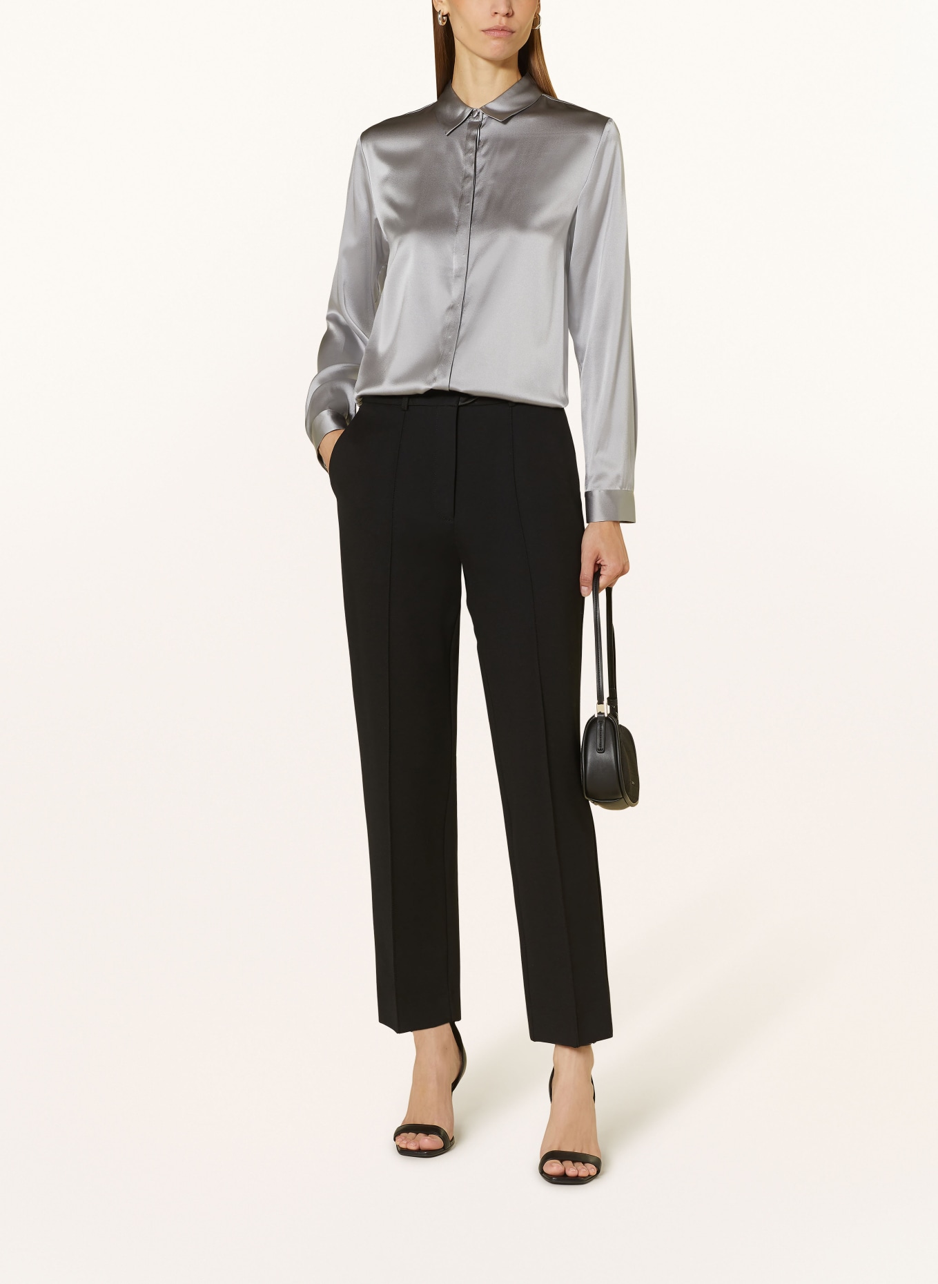 EMPORIO ARMANI Shirt blouse in silk, Color: GRAY (Image 2)