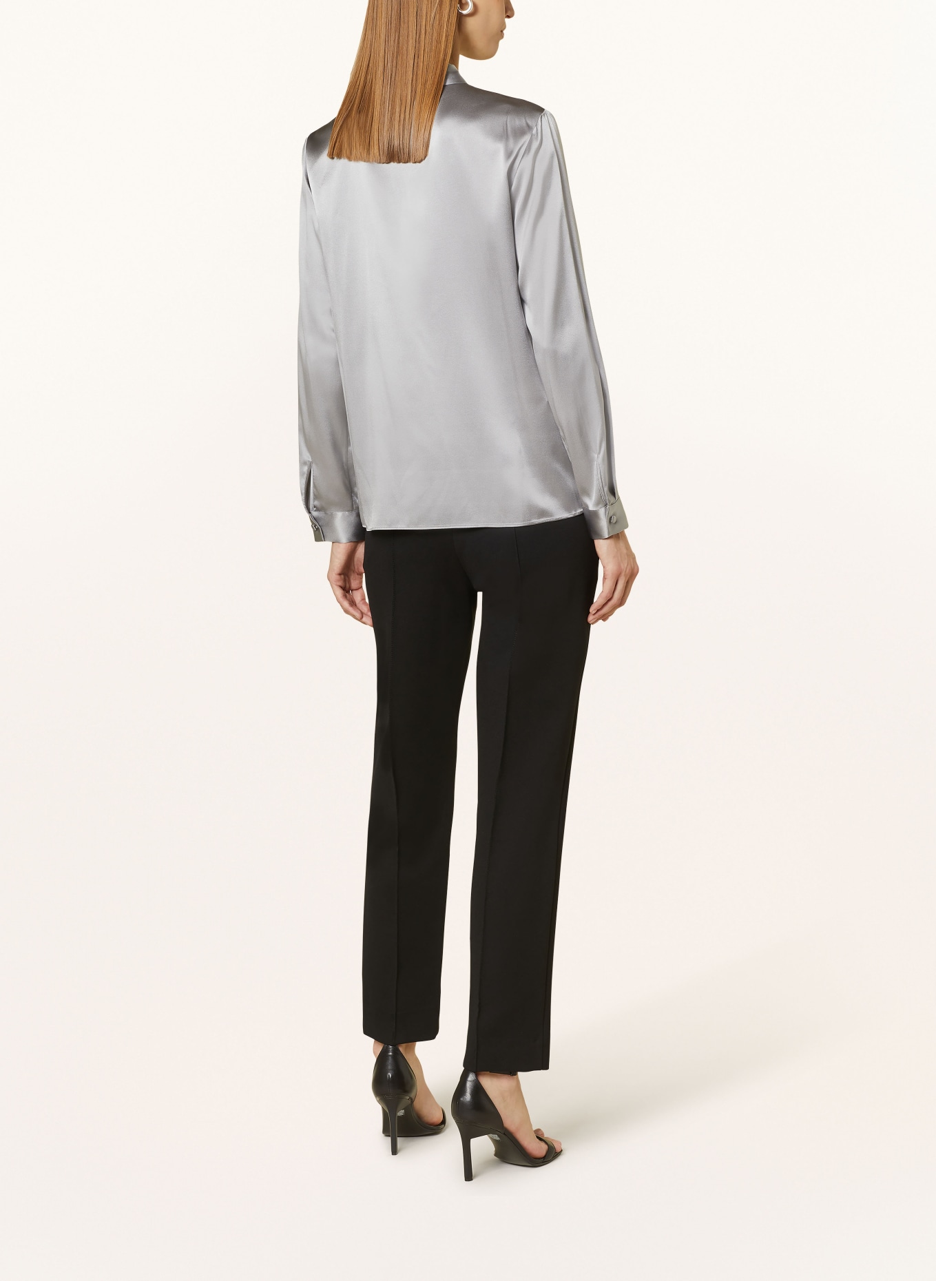 EMPORIO ARMANI Shirt blouse in silk, Color: GRAY (Image 3)