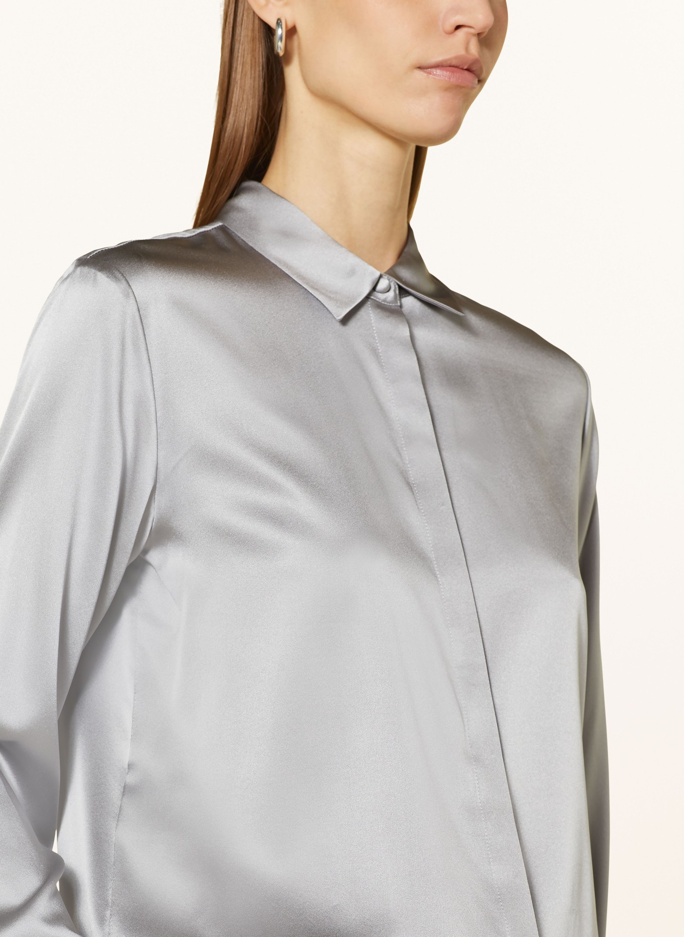 EMPORIO ARMANI Shirt blouse in silk, Color: GRAY (Image 4)