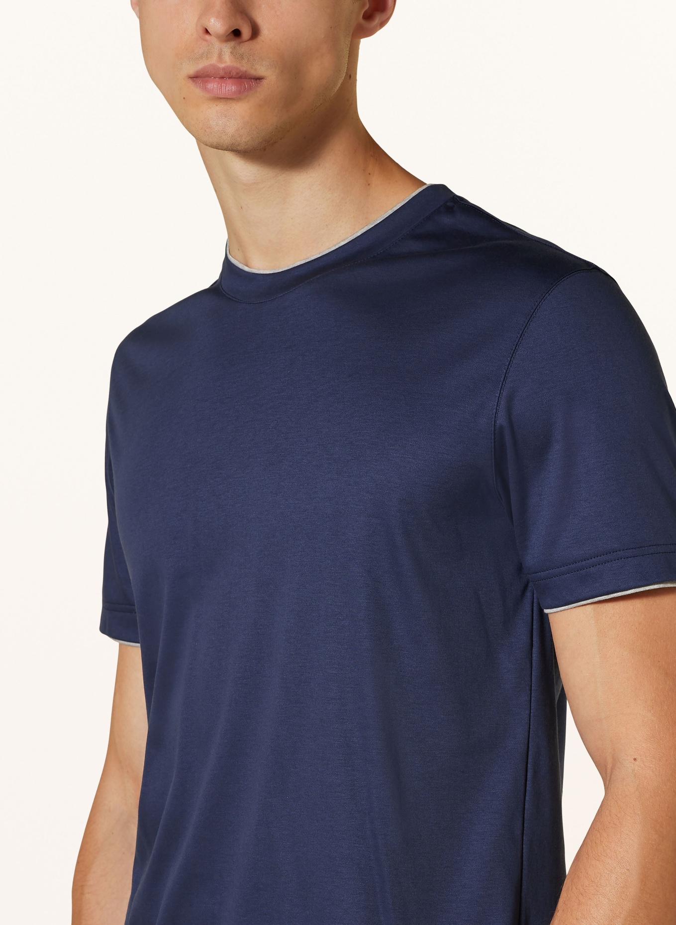 van Laack T-shirt, Color: DARK BLUE (Image 4)