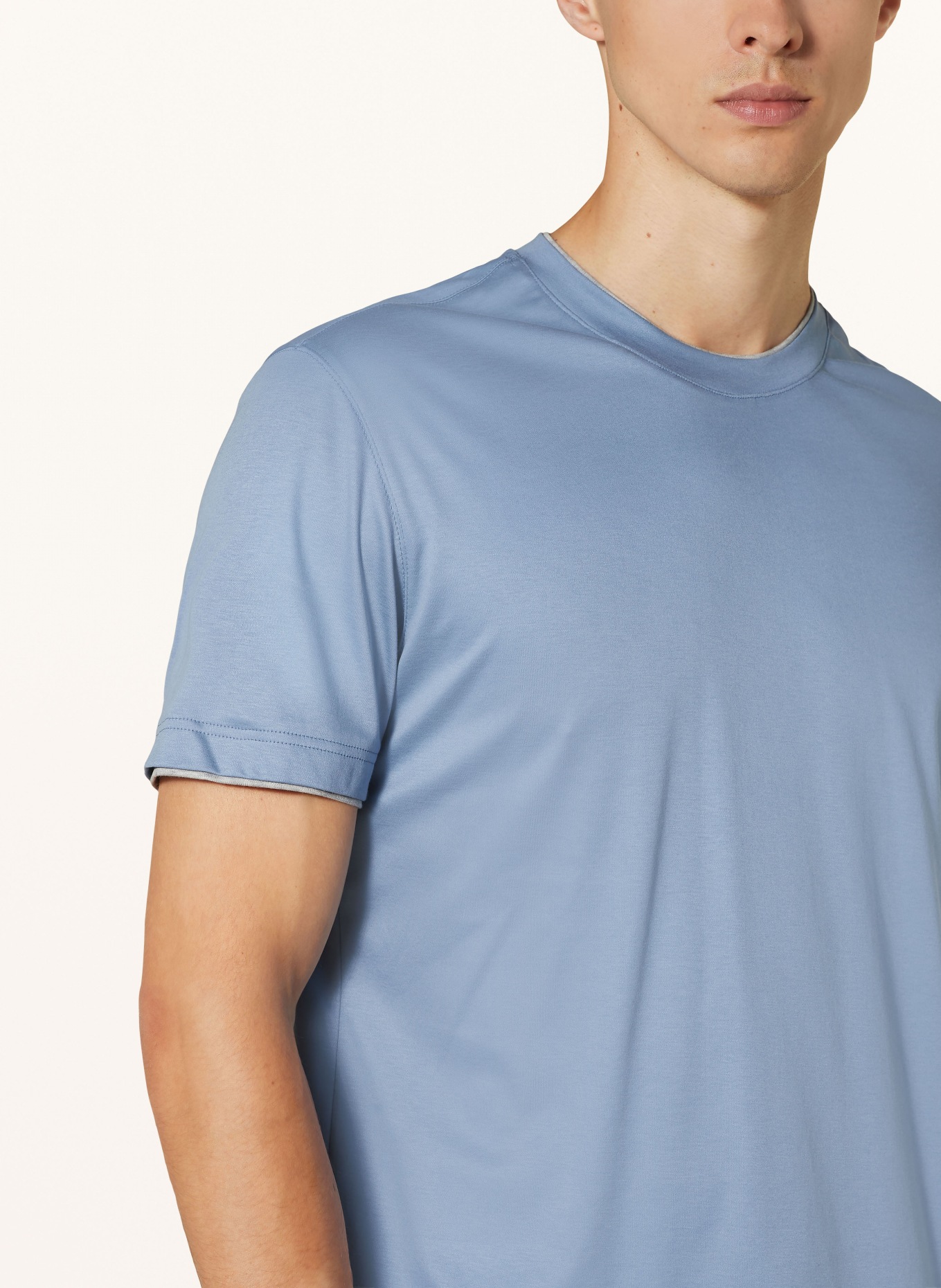 van Laack T-shirt, Color: LIGHT BLUE (Image 4)