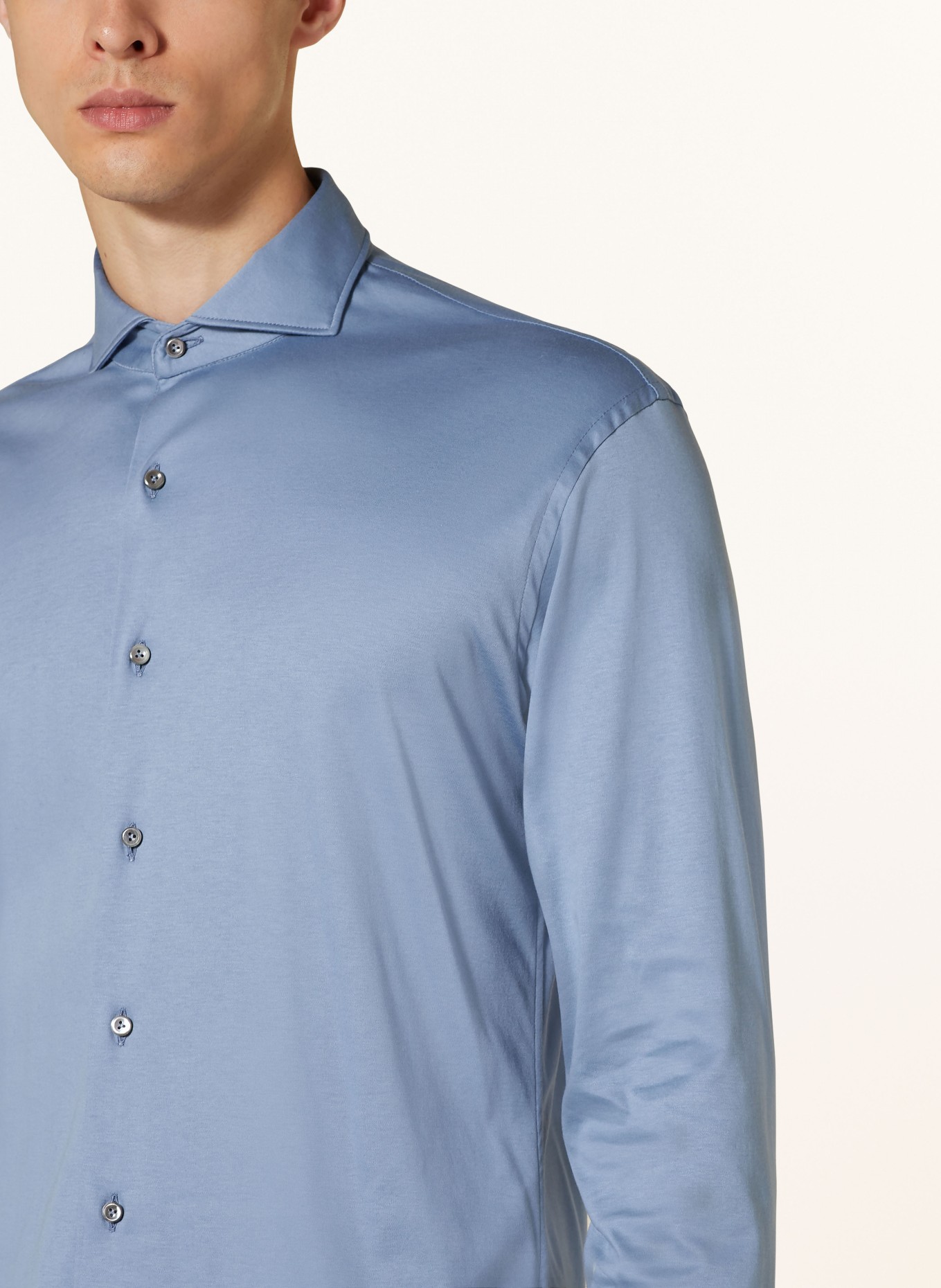 van Laack Jersey shirt tailor fit, Color: LIGHT BLUE (Image 4)