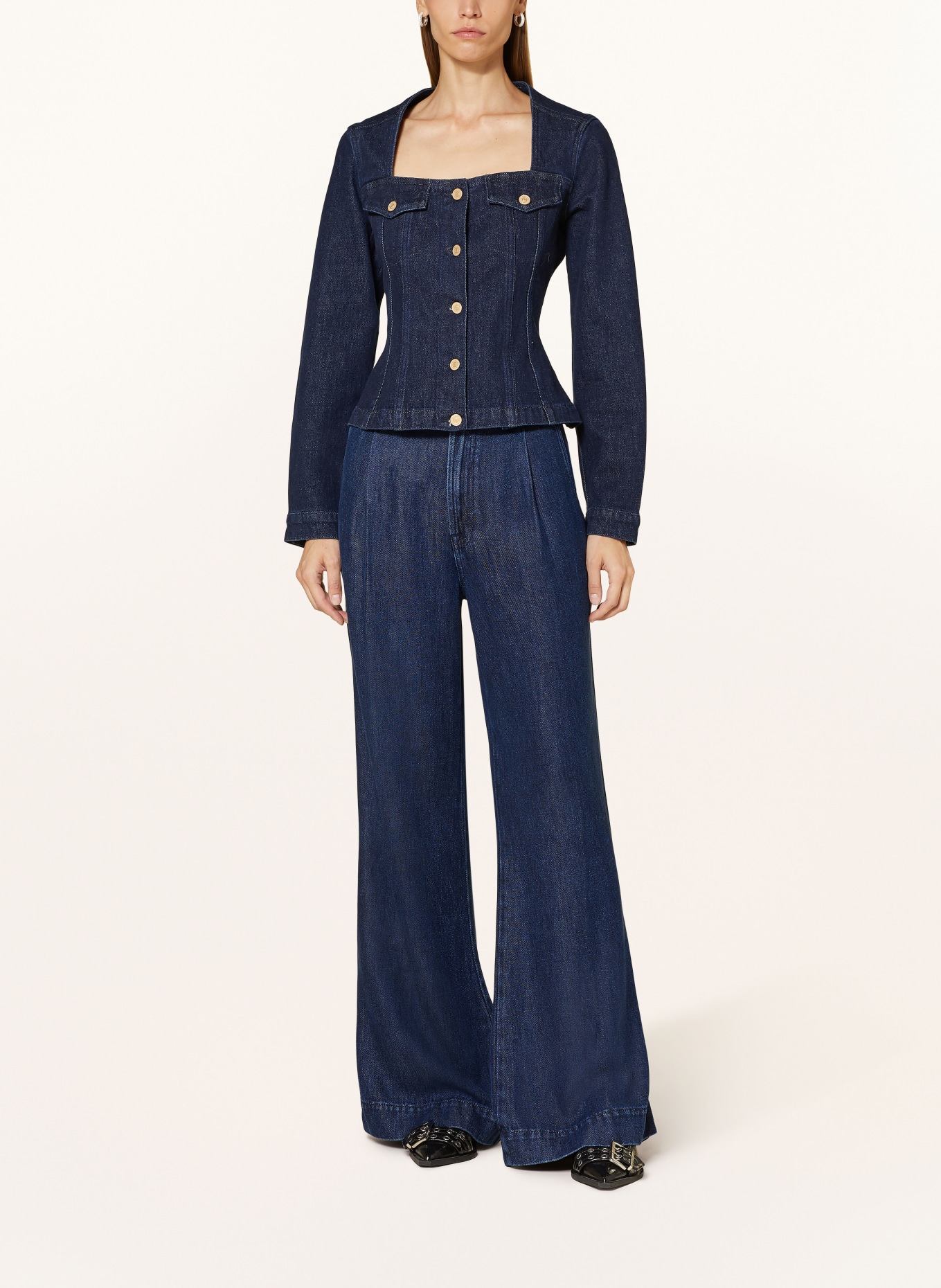 7 for all mankind Straight jeans PLEATED TROUSERS, Color: DARK BLUE (Image 2)