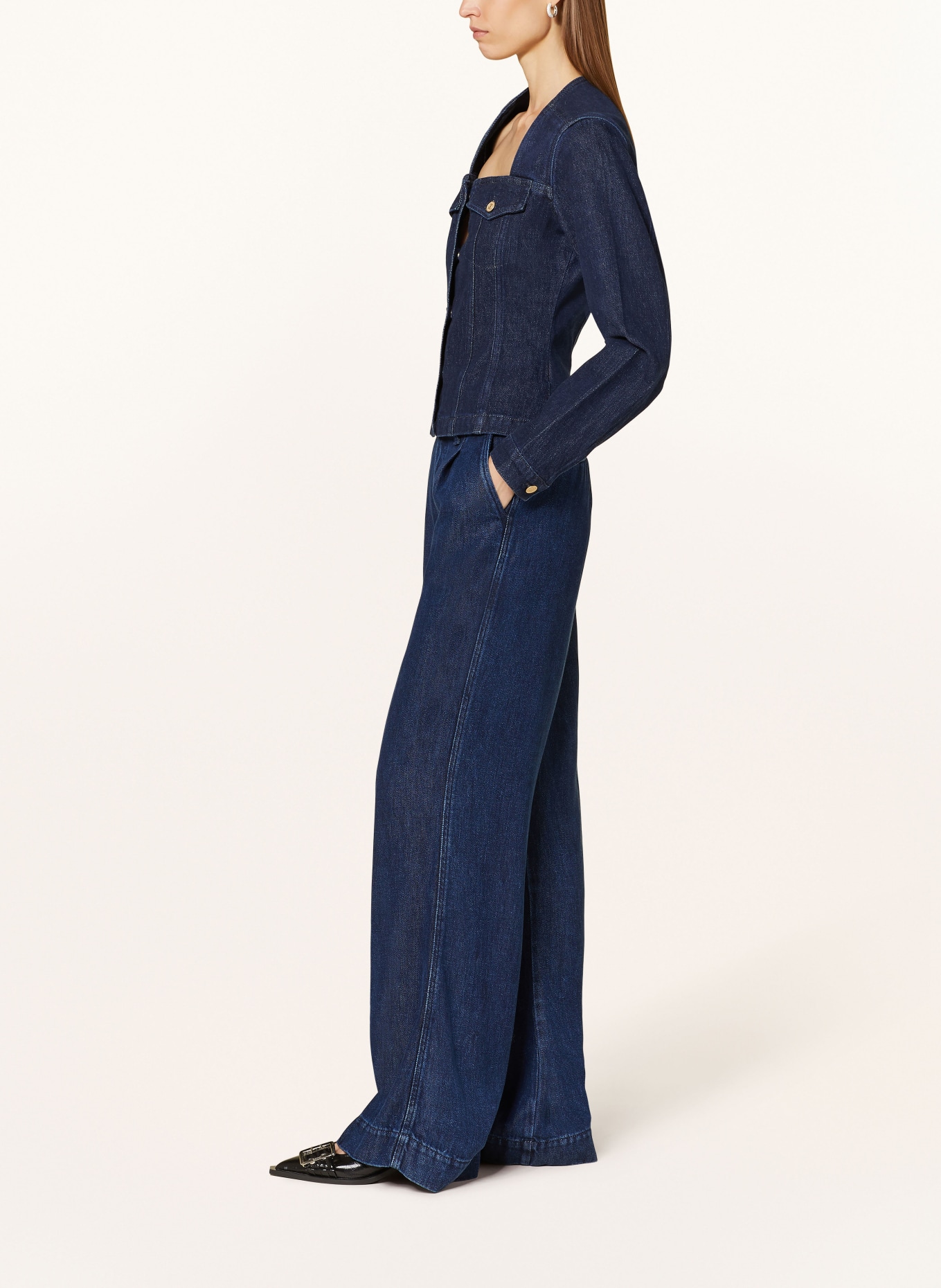 7 for all mankind Straight jeans PLEATED TROUSERS, Color: DARK BLUE (Image 4)