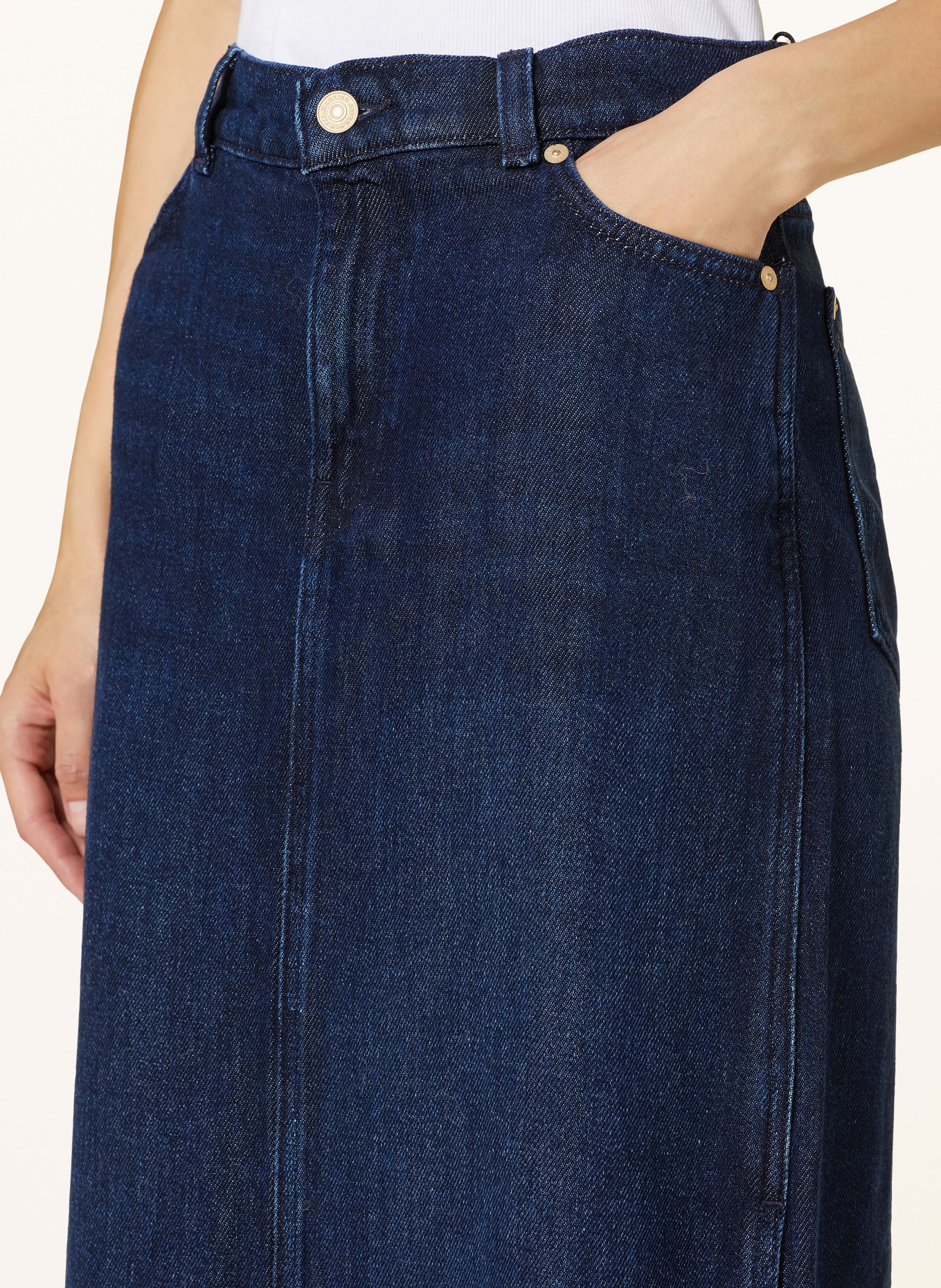 7 for all mankind Jeansrock MIDI SKIRT, Farbe: DARK BLUE (Bild 4)