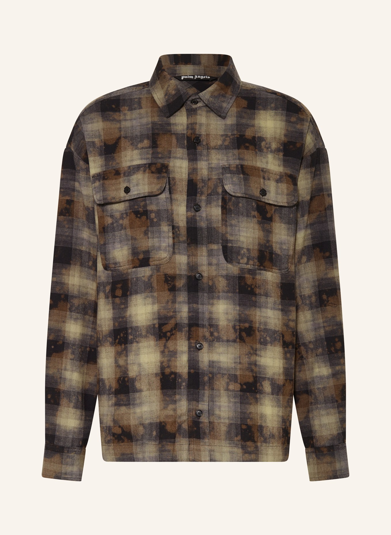 Palm Angels Košile Comfort Fit: ČERNÁ / HNĚDÁ / ŠEDÁ
