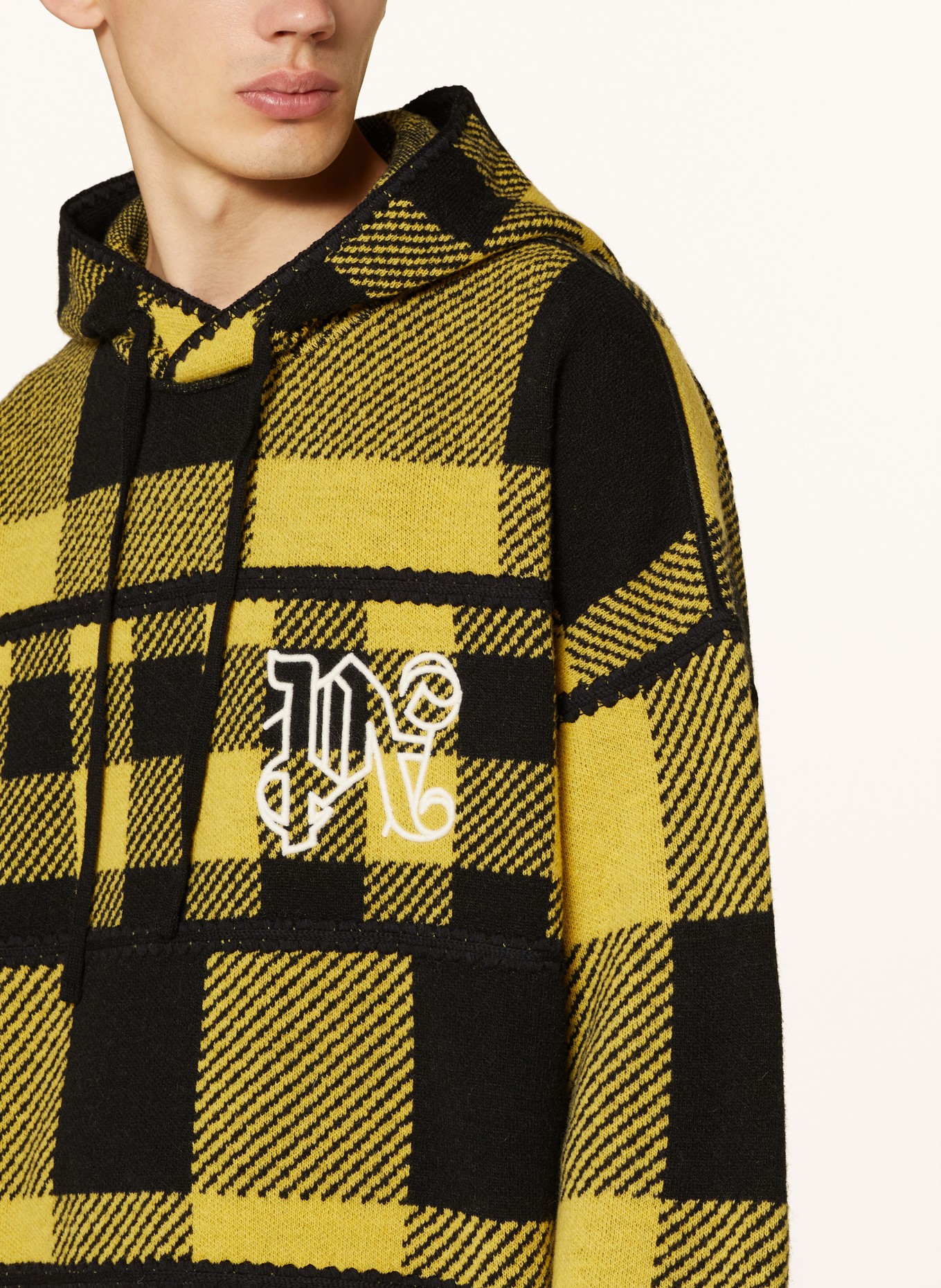 Black and yellow palm angels hoodie discount