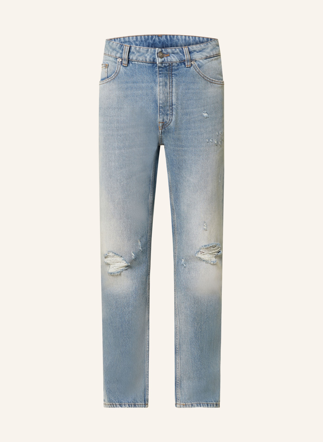 Palm Angels Jeansy w stylu destroyed regular fit: LIGHT GREY OFF