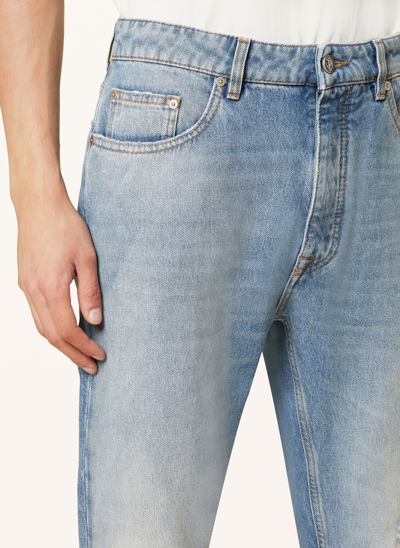 Palm Angels Jeansy w stylu destroyed regular fit: LIGHT GREY OFF