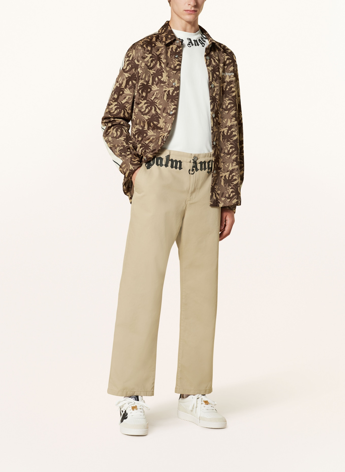 Palm Angels Chinosy regular fit: BEŻOWY