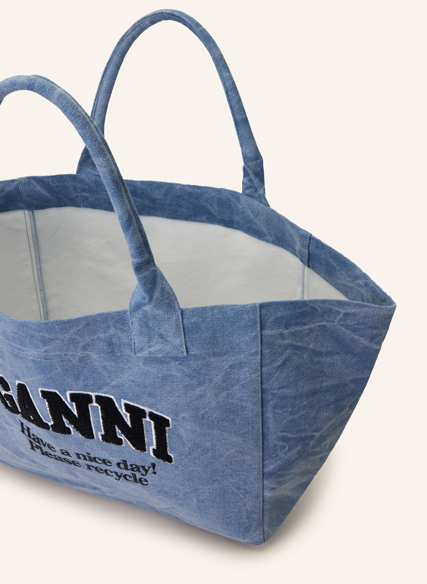 GANNI Shopper JET SET TRAVEL LARGE, Color: BLUE (Image 3)